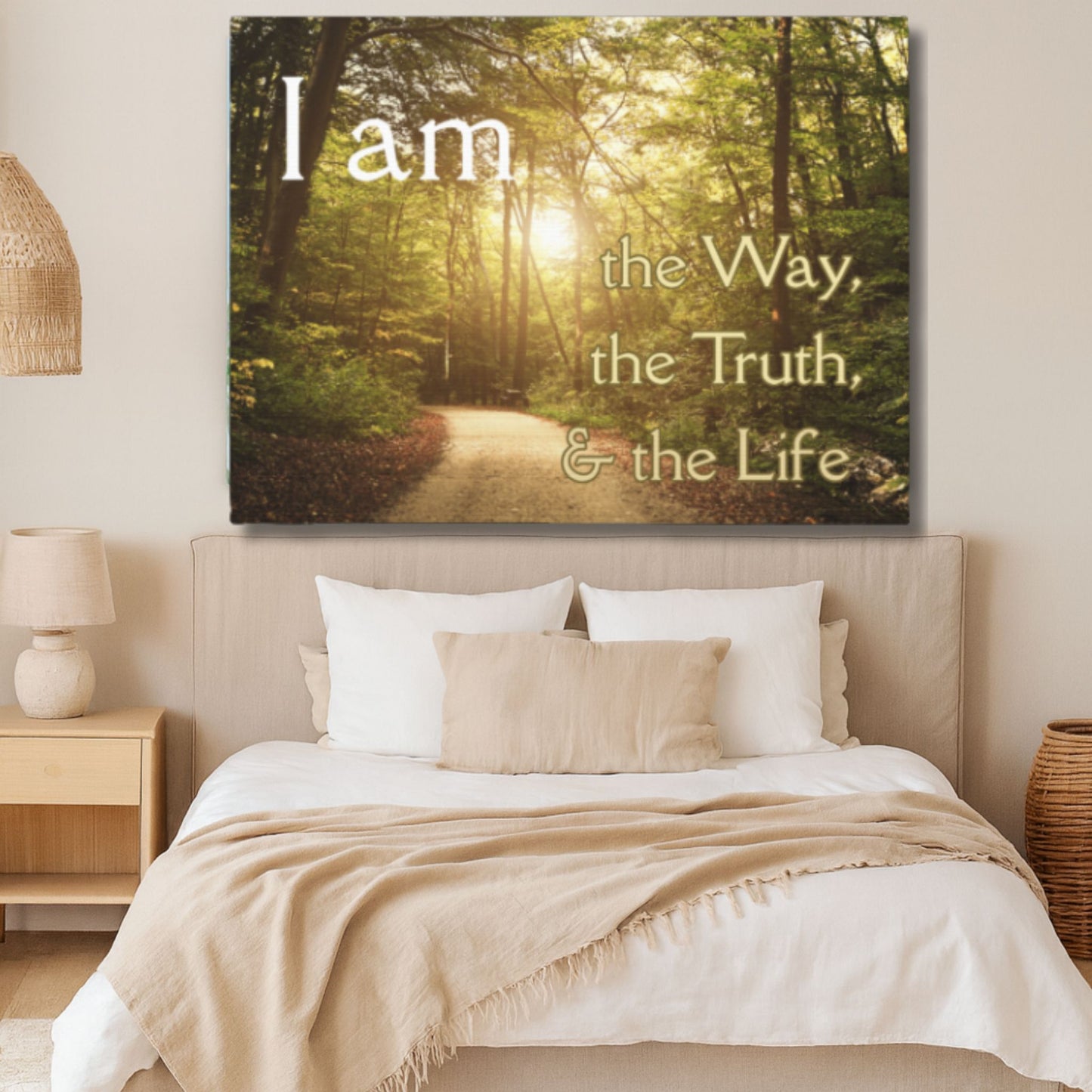 I Am the Way Truth & Life Christian Christmas Canvas | Faith Wall Art