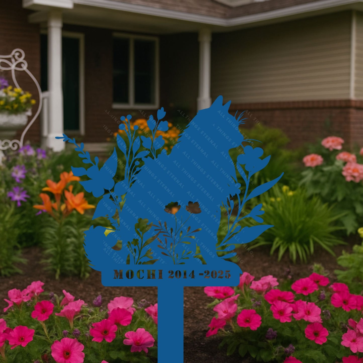 Custom Cat Memorial Stake – Personalized Metal Pet Grave Marker
