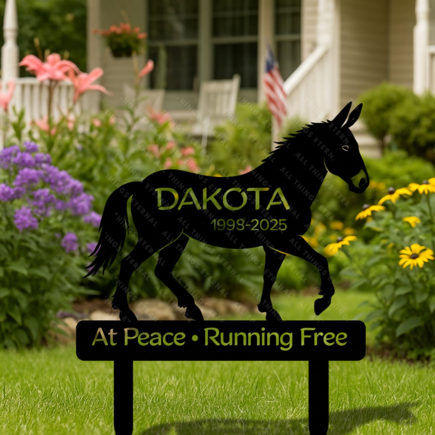 Personalized Mule Memorial Garden Stake Sign