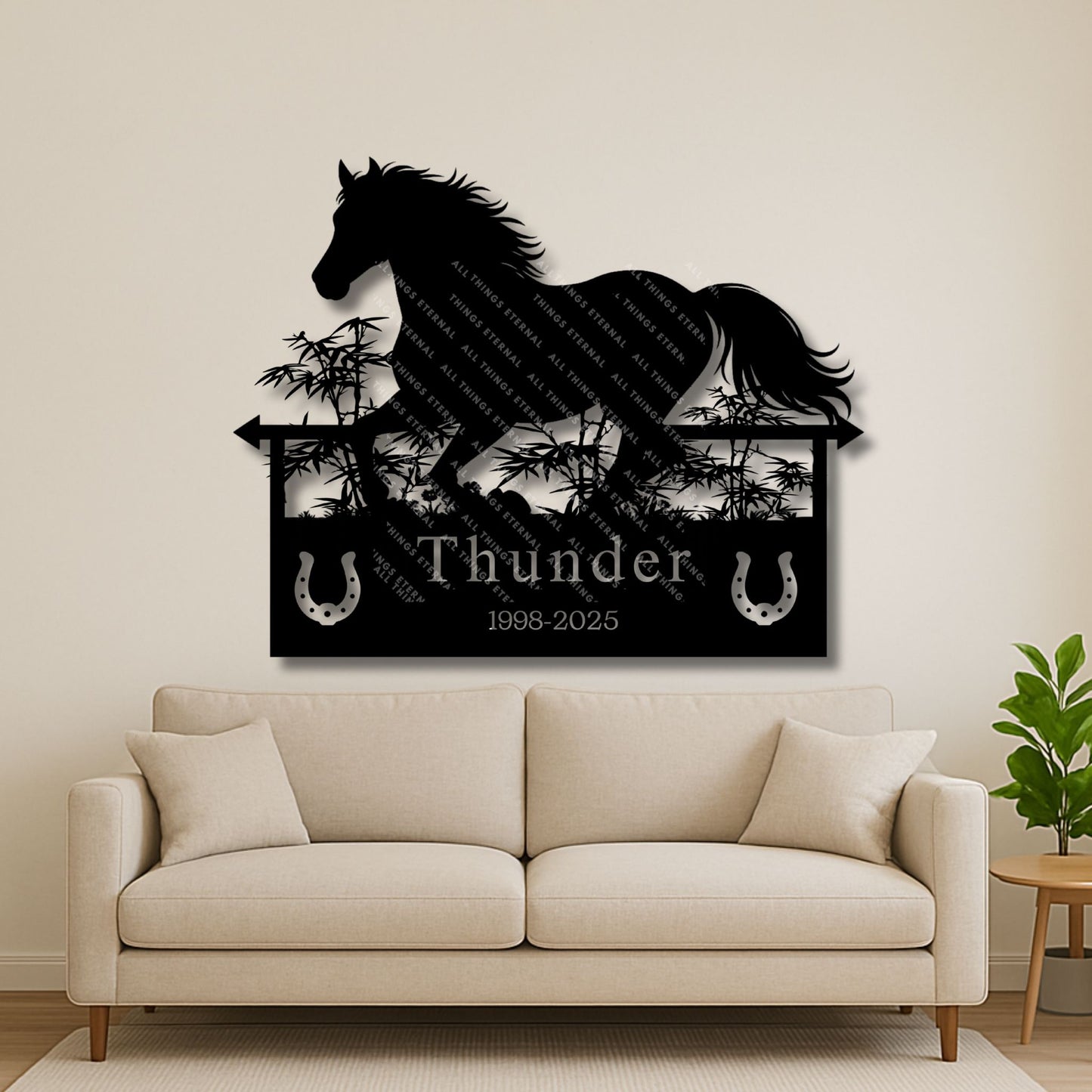 Horse Memorial Metal Wall Art | Equestrian Tribute Home Decor Sign