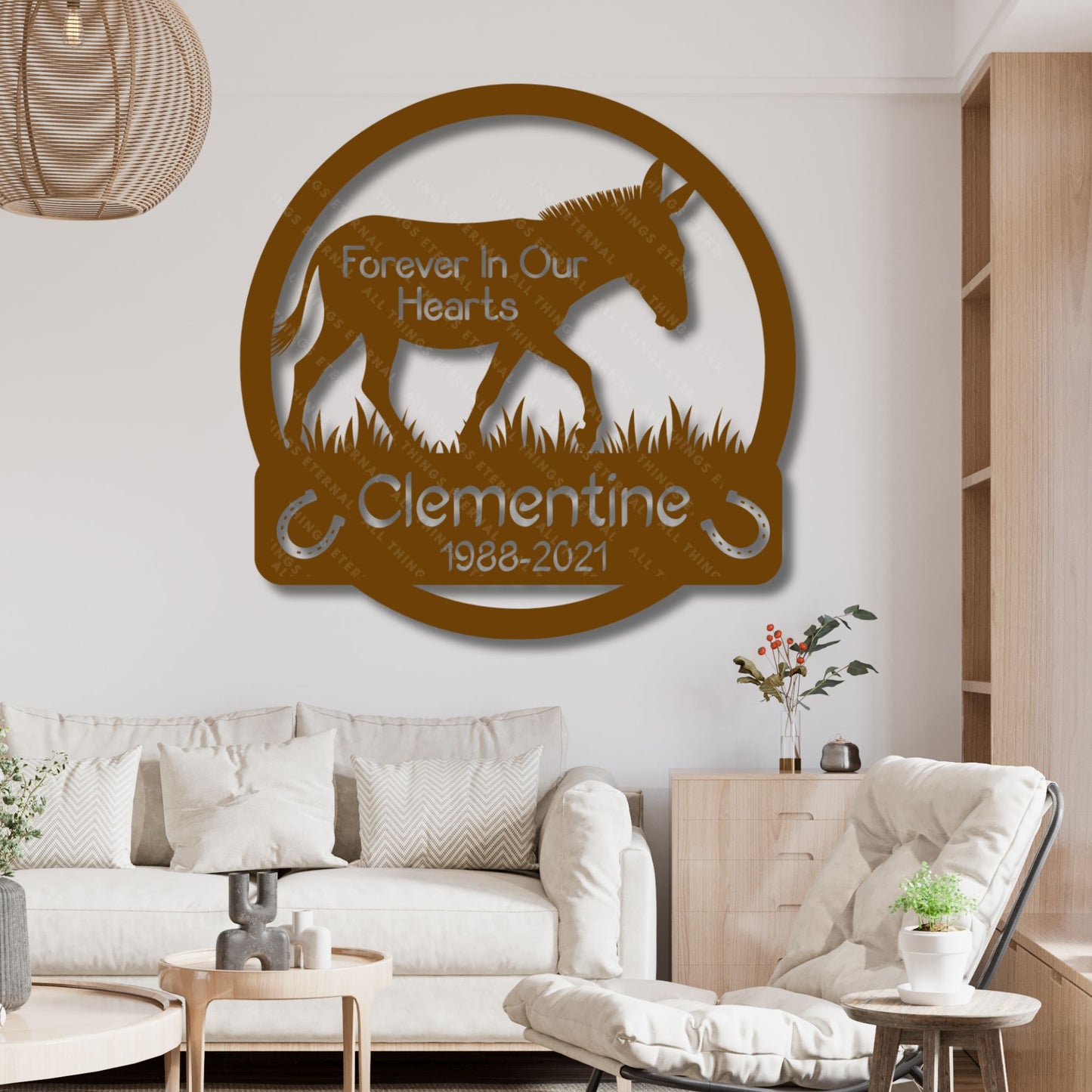 Custom Donkey Memorial Metal Wall Sign – Personalized Farm Decor