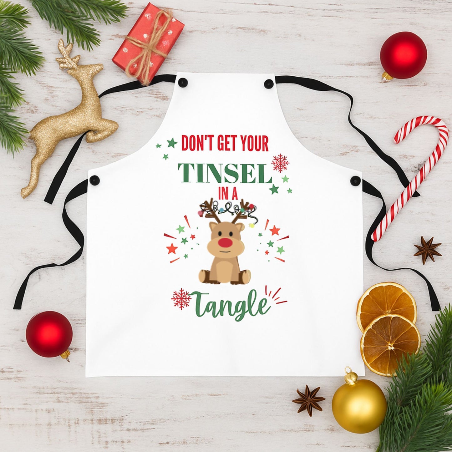 Don’t Get Your Tinsel in a Tangle Apron | Funny Christmas  Kitchen Gift