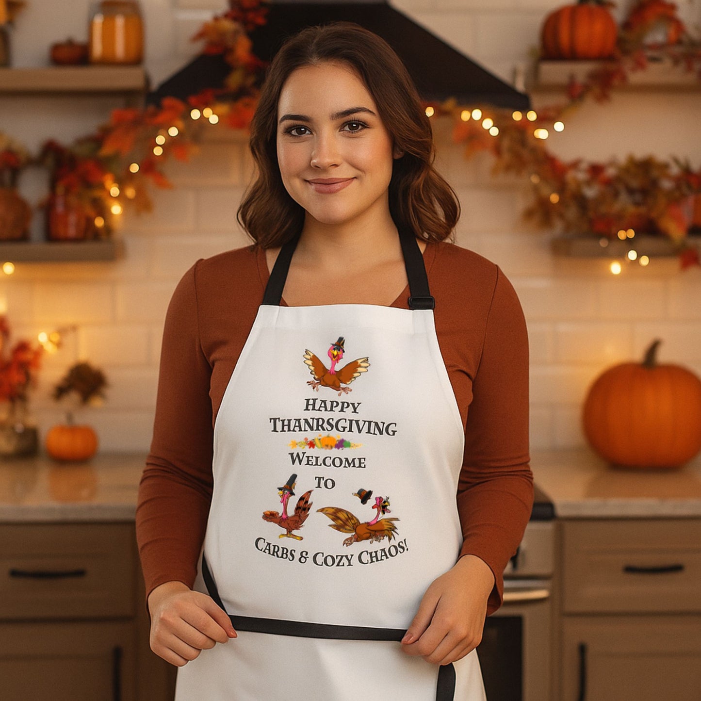 Carbs & Cozy Chaos Apron | Funny Fall Cooking Gift | Thanksgiving