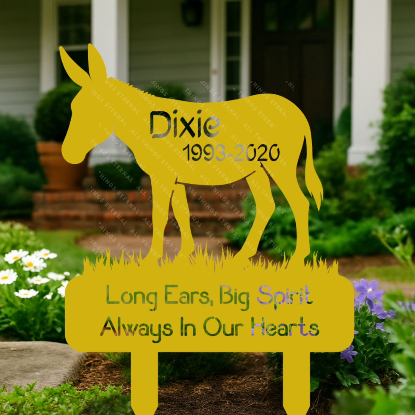 Personalized Donkey Grave Marker – Memorial Metal Yard Sign