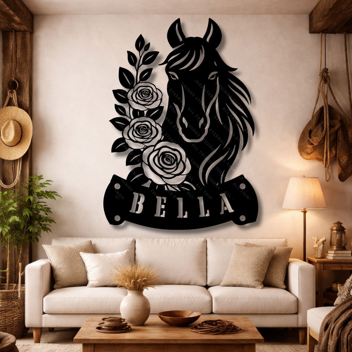 Personalized Horse Stall Name Sign – Custom Mare Metal Barn Door Decor