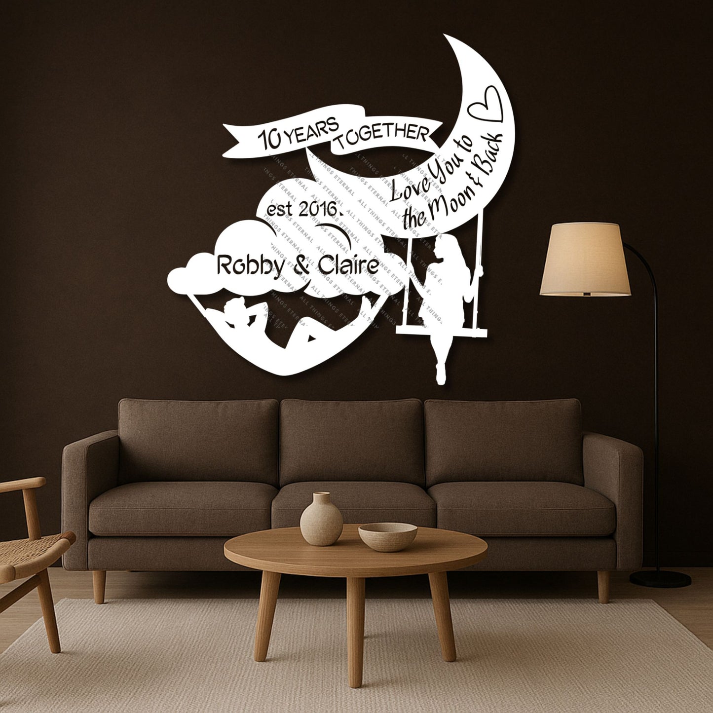 Custom Name 10th Anniversary Metal Sign – Personalized Couple Gift