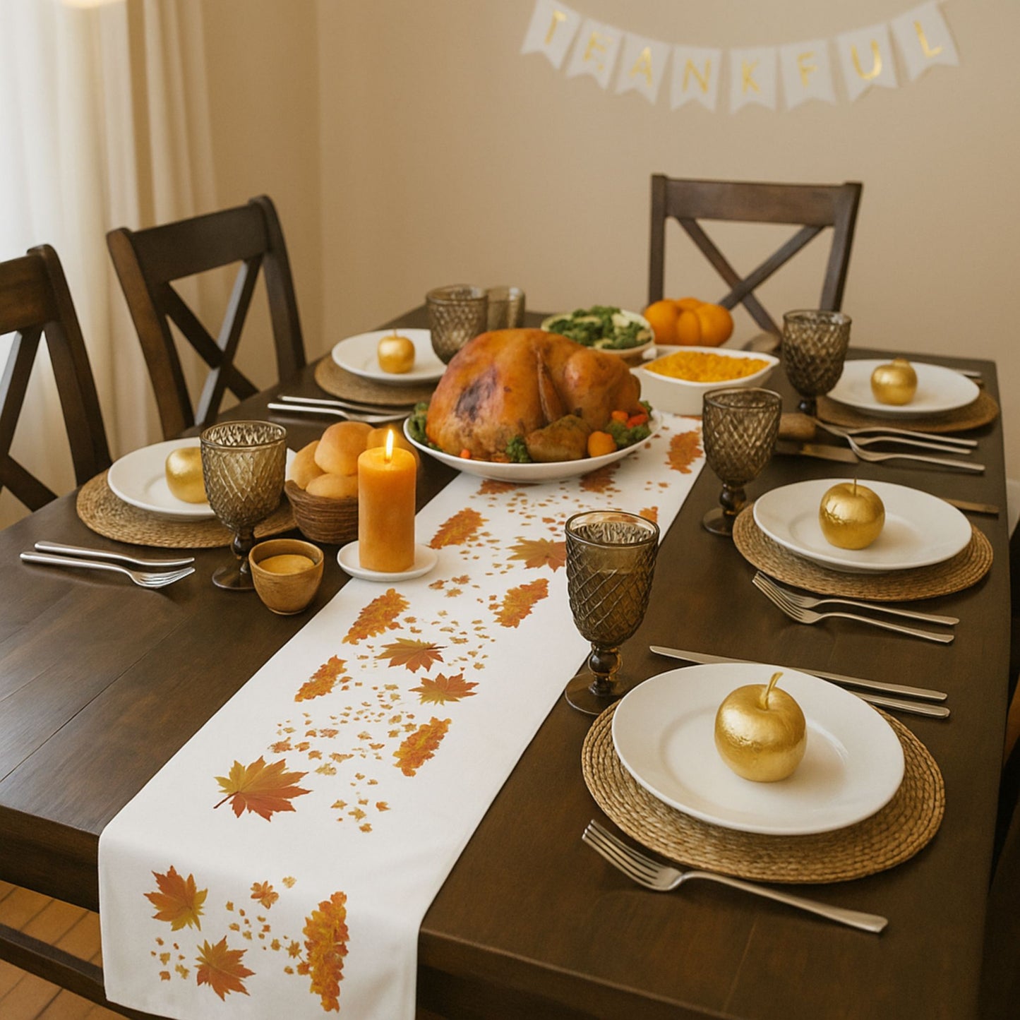 Fall Leaves Table Runner – Autumn Harvest & Thanksgiving Decor
