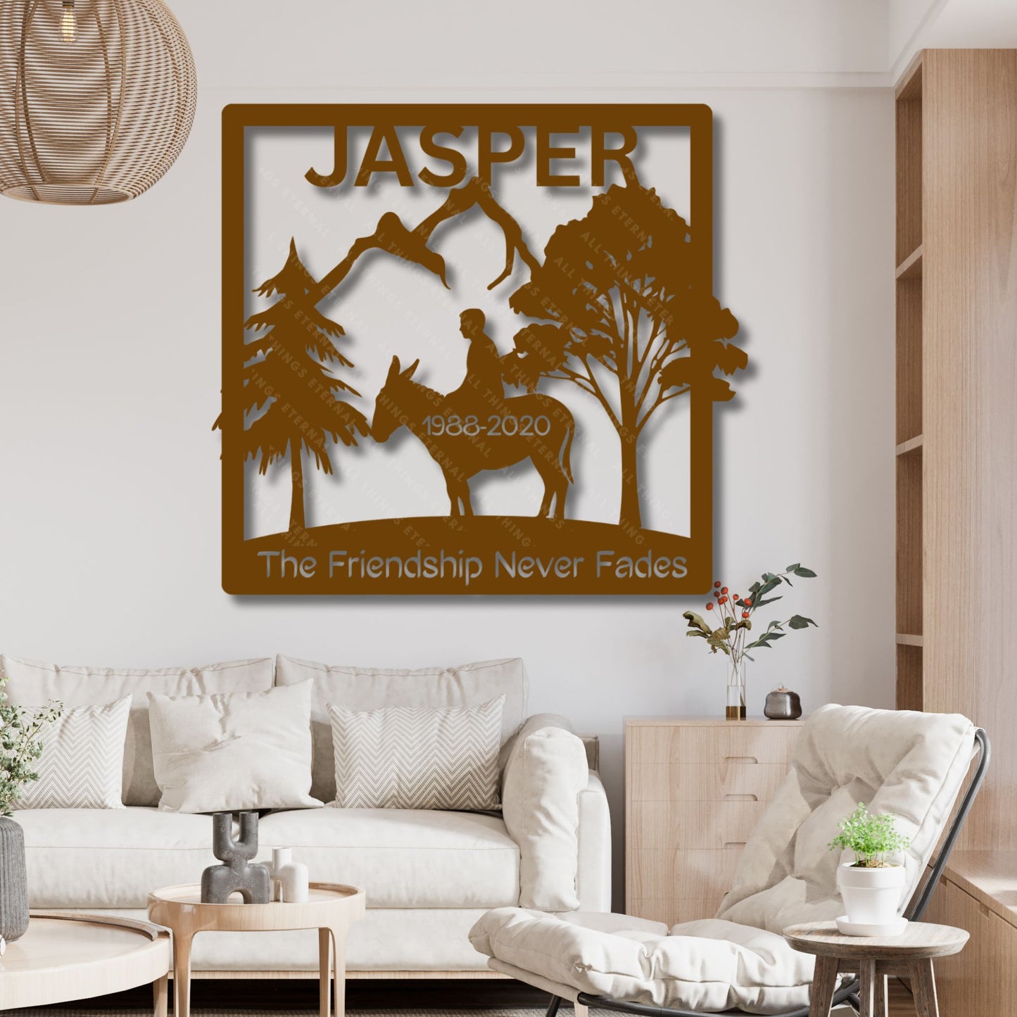Personalized Donkey Memorial Metal Wall Sign – Custom Farm Animal Art