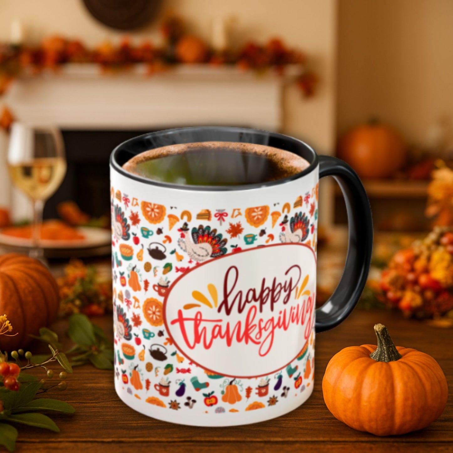 Happy Thanksgiving Mug | Festive Two-Tone Coffee Cup Gift