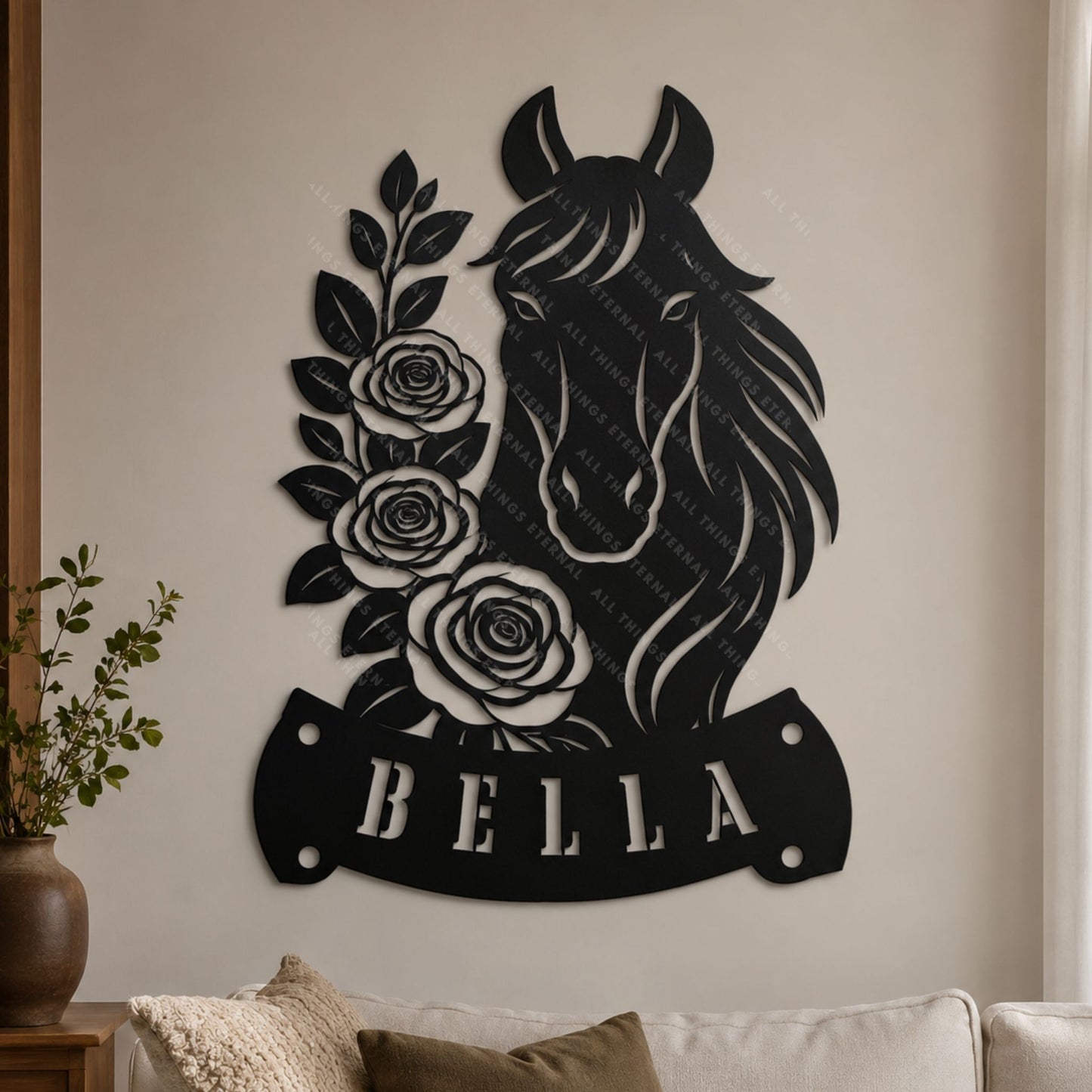 Personalized Horse Stall Name Sign – Custom Mare Metal Barn Door Decor
