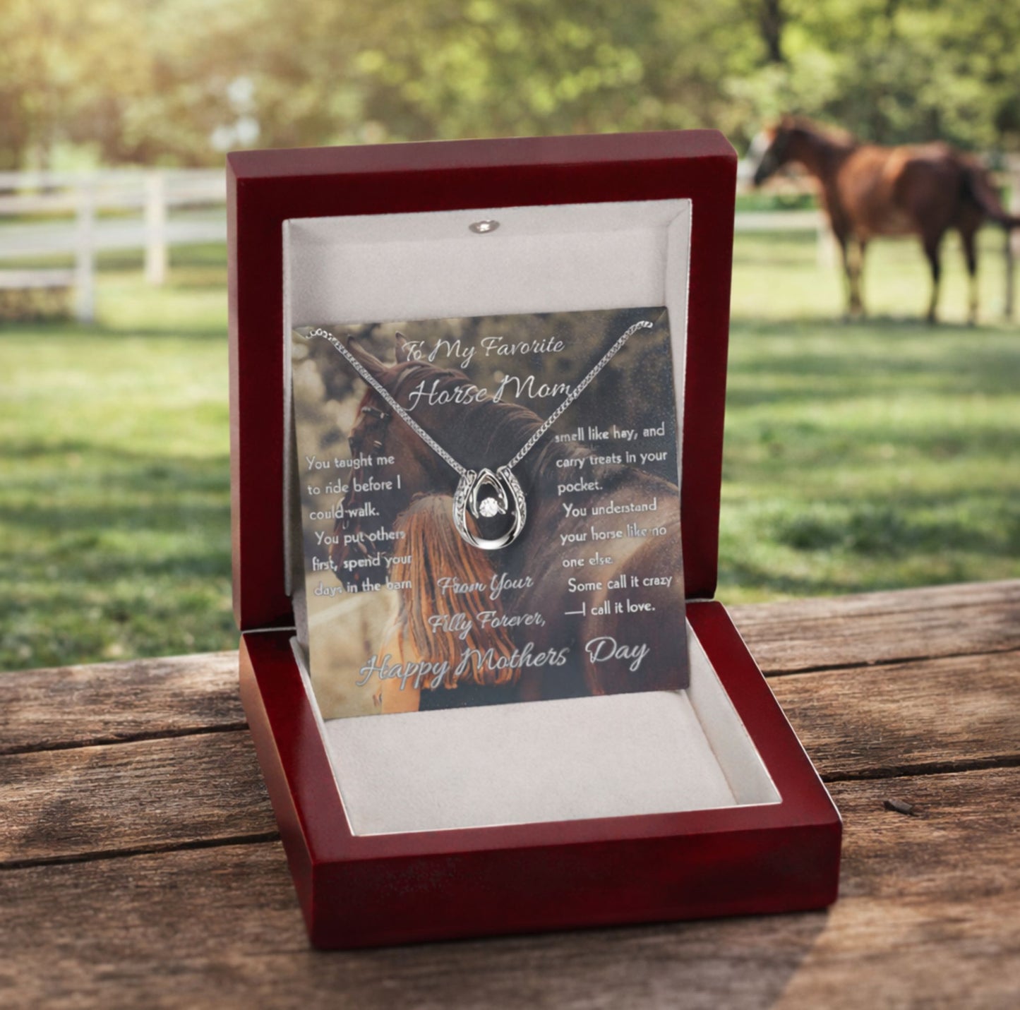To My Favorite Horse Mom Necklace Gift for Mom Horse Lover Mothers Day Gift