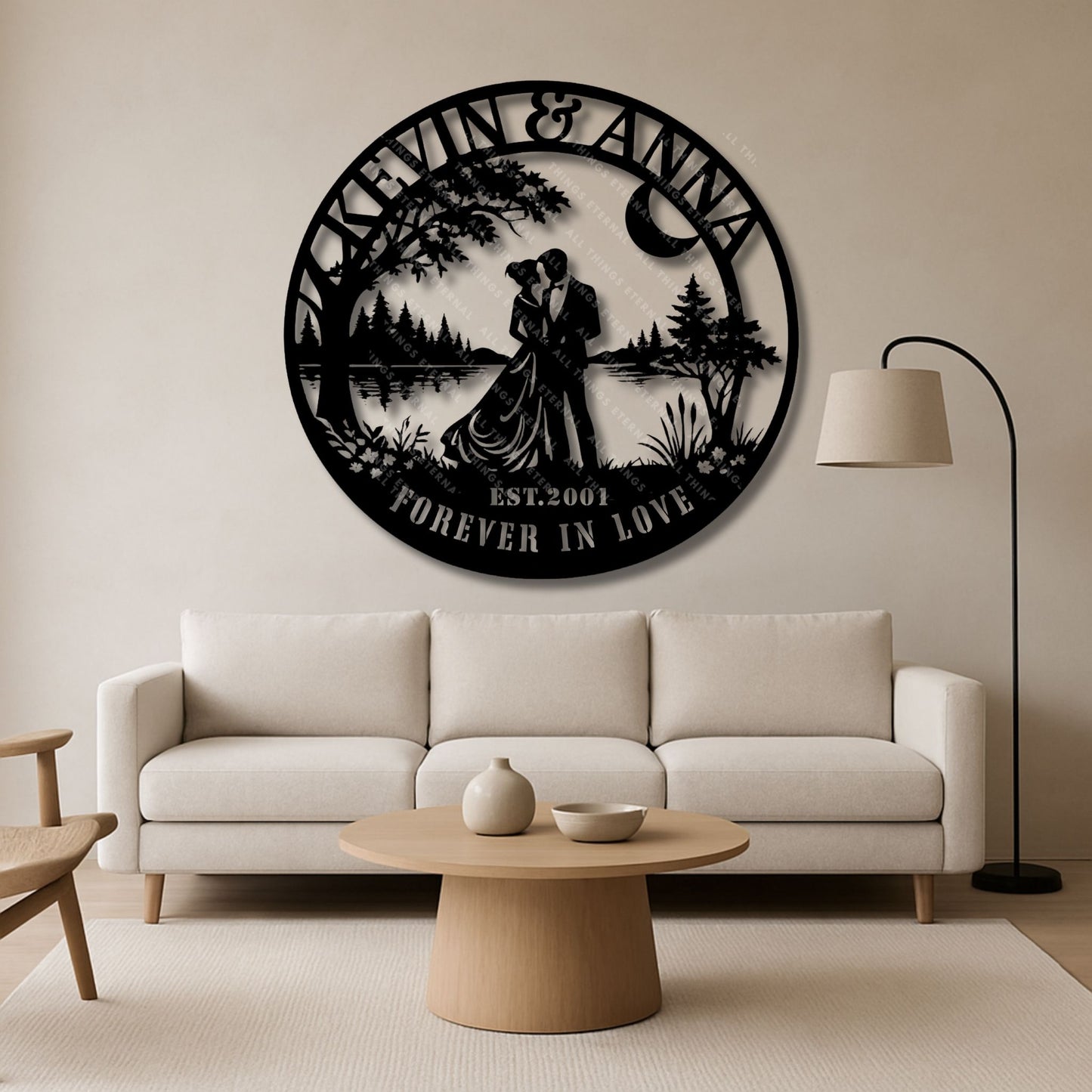 Personalized Wedding Metal Sign – Custom Couple Name Wall Art