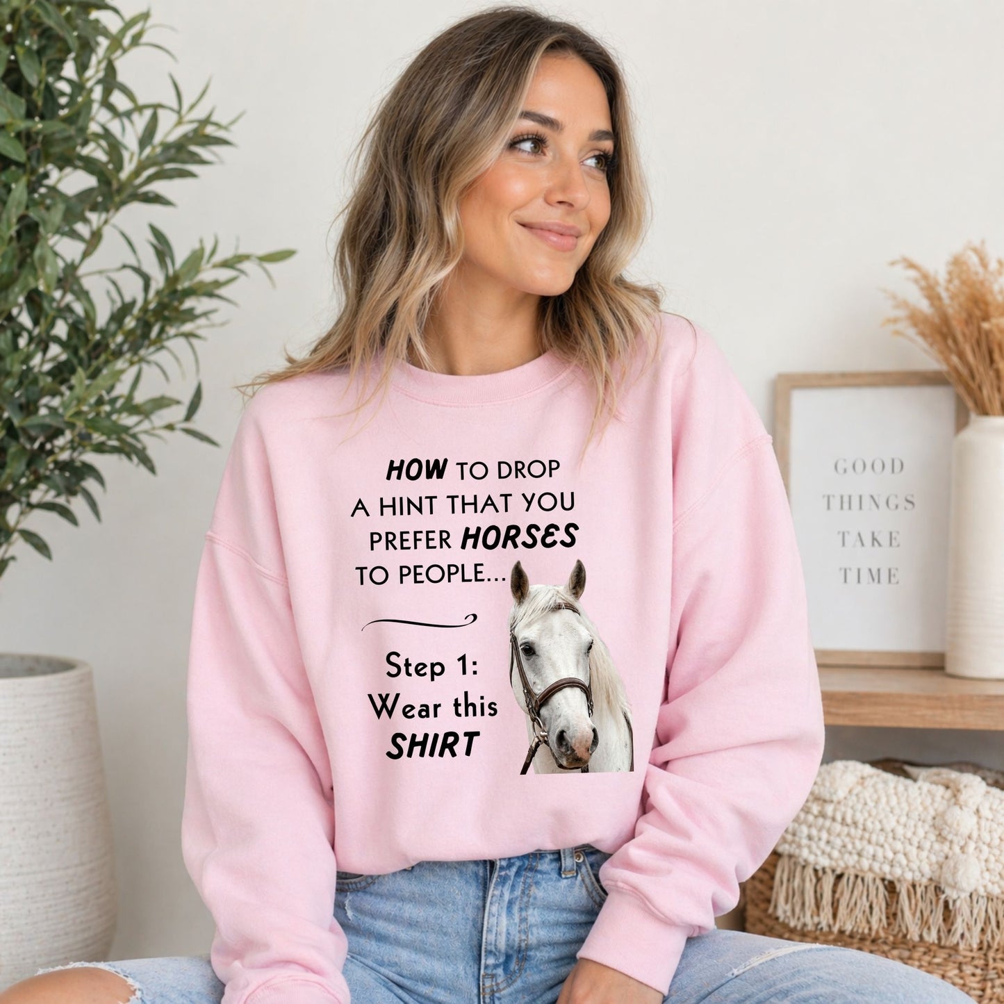 Prefer Horses Over People Sweatshirt – Funny Horse Lover Gift