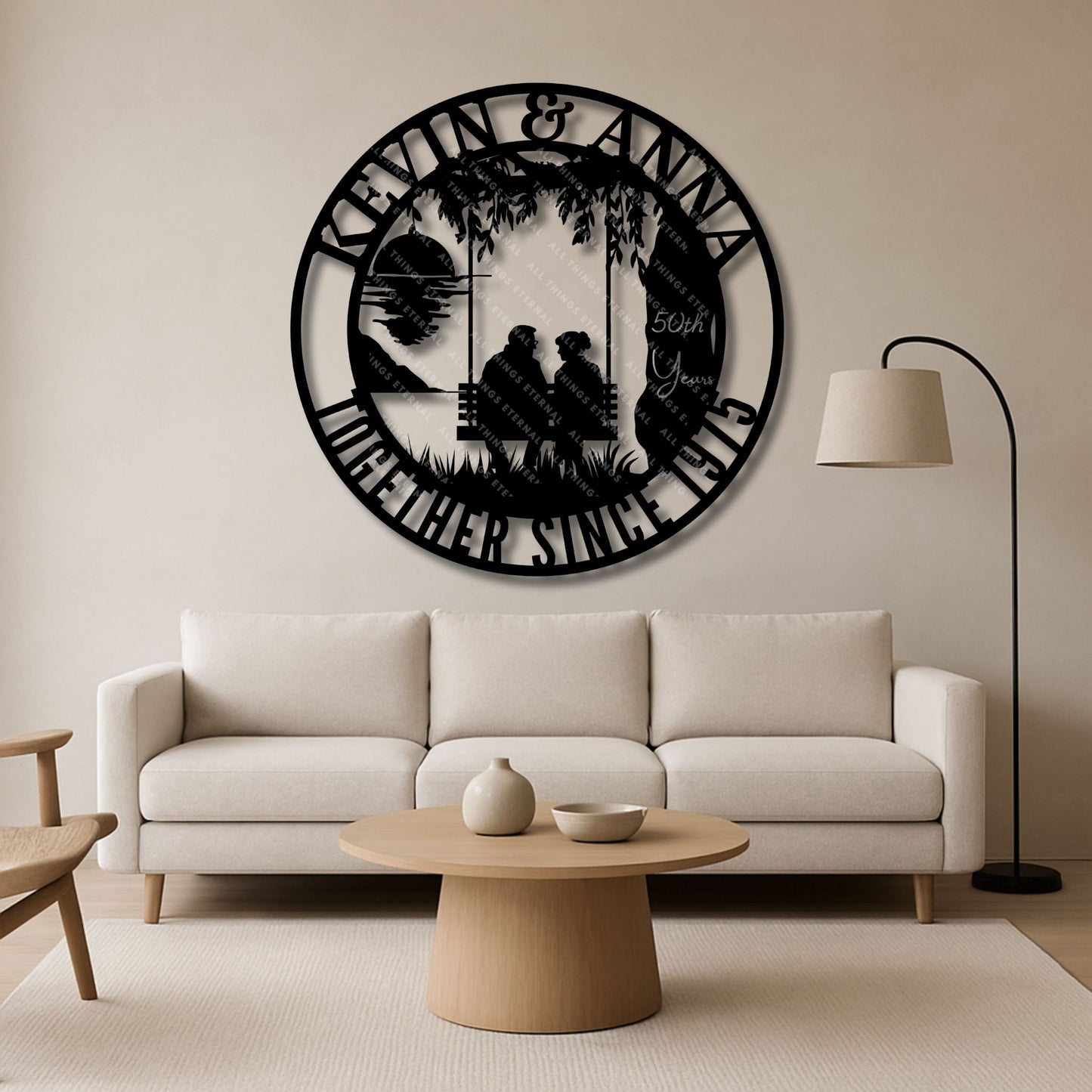 50th Anniversary Gift for Parents – Personalized Metal Wall Art