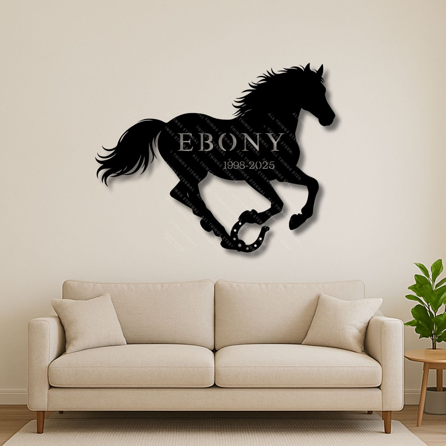 Personalized Horse Memorial Metal Wall Art – Custom Name & Dates Rustic Farmhouse Decor