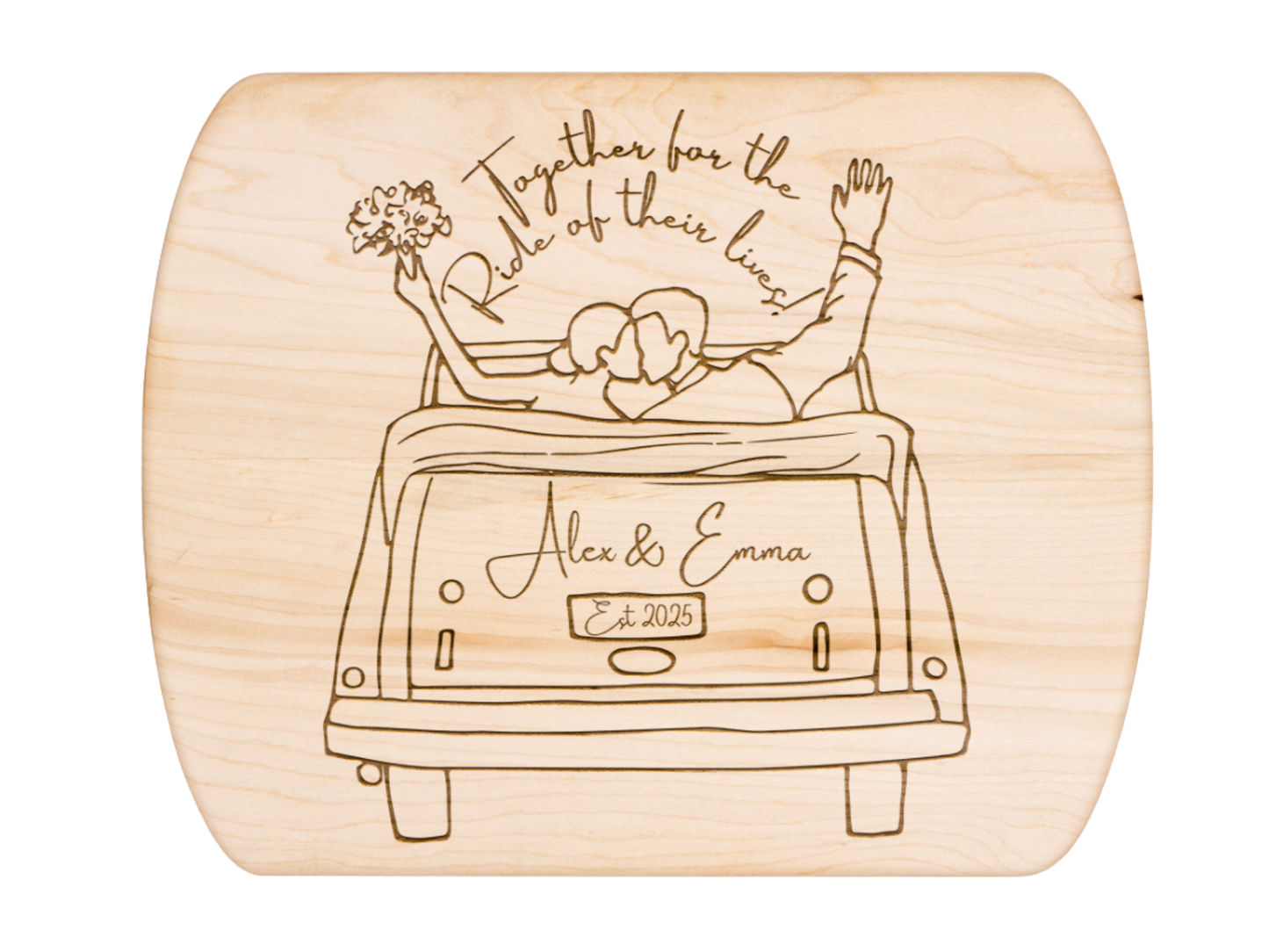 Personalized Wedding Cutting Board- Custom Board for Newlyweds, Couples, Kitchen Decor