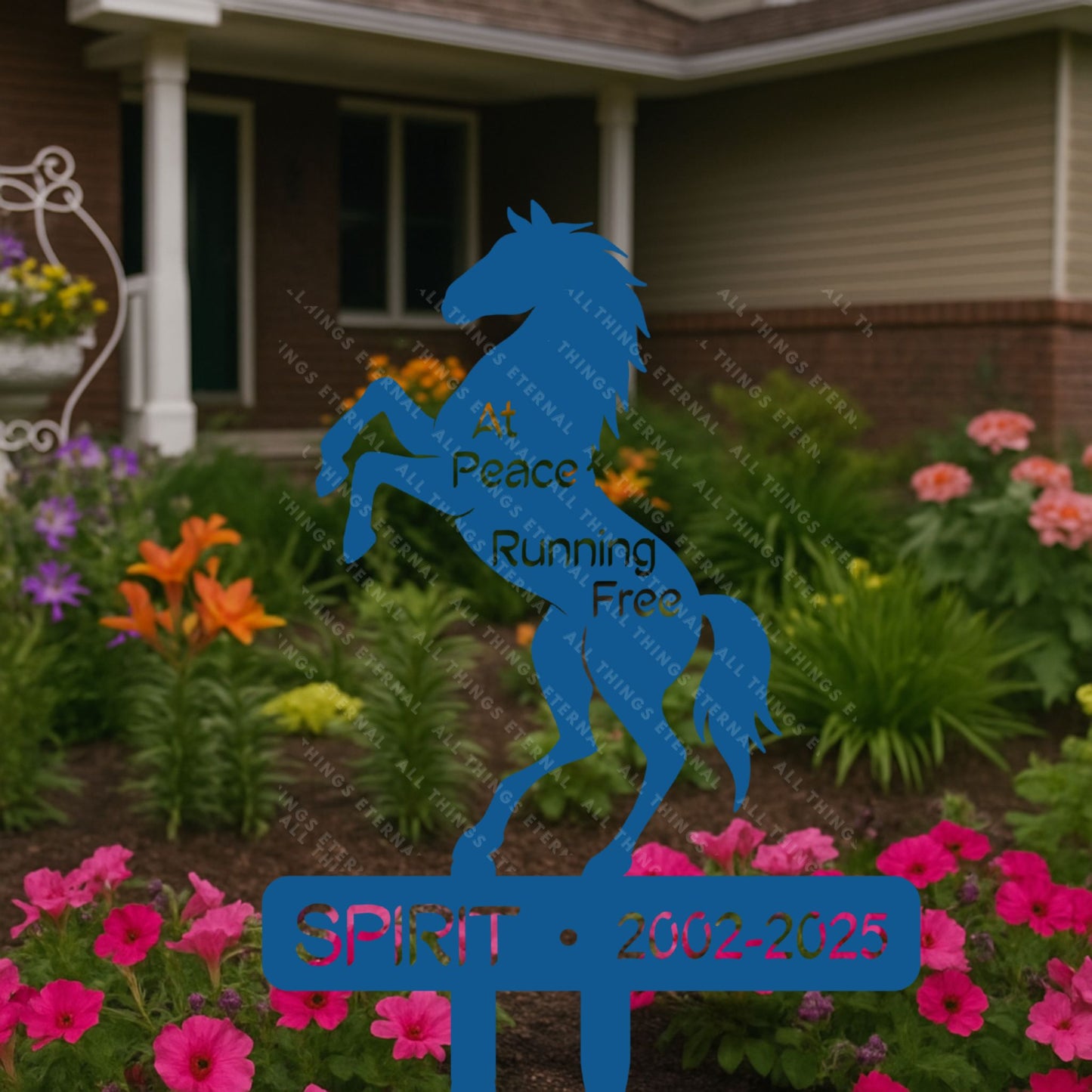 Personalized Horse Memorial Garden Stake – Custom Metal Yard Sign