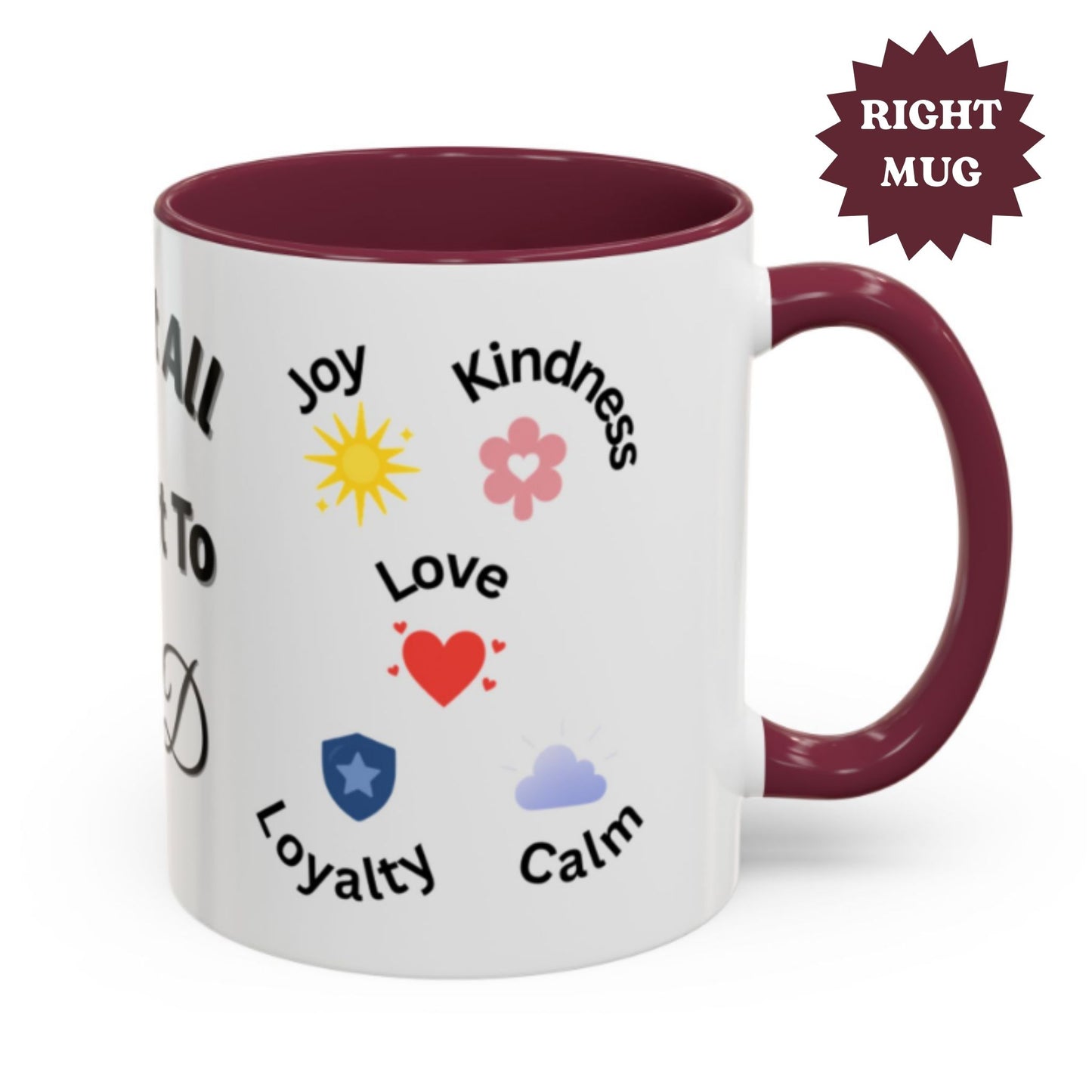 Two-Tone Coffee Mug with Uplifting Symbol – Inspirational Gift