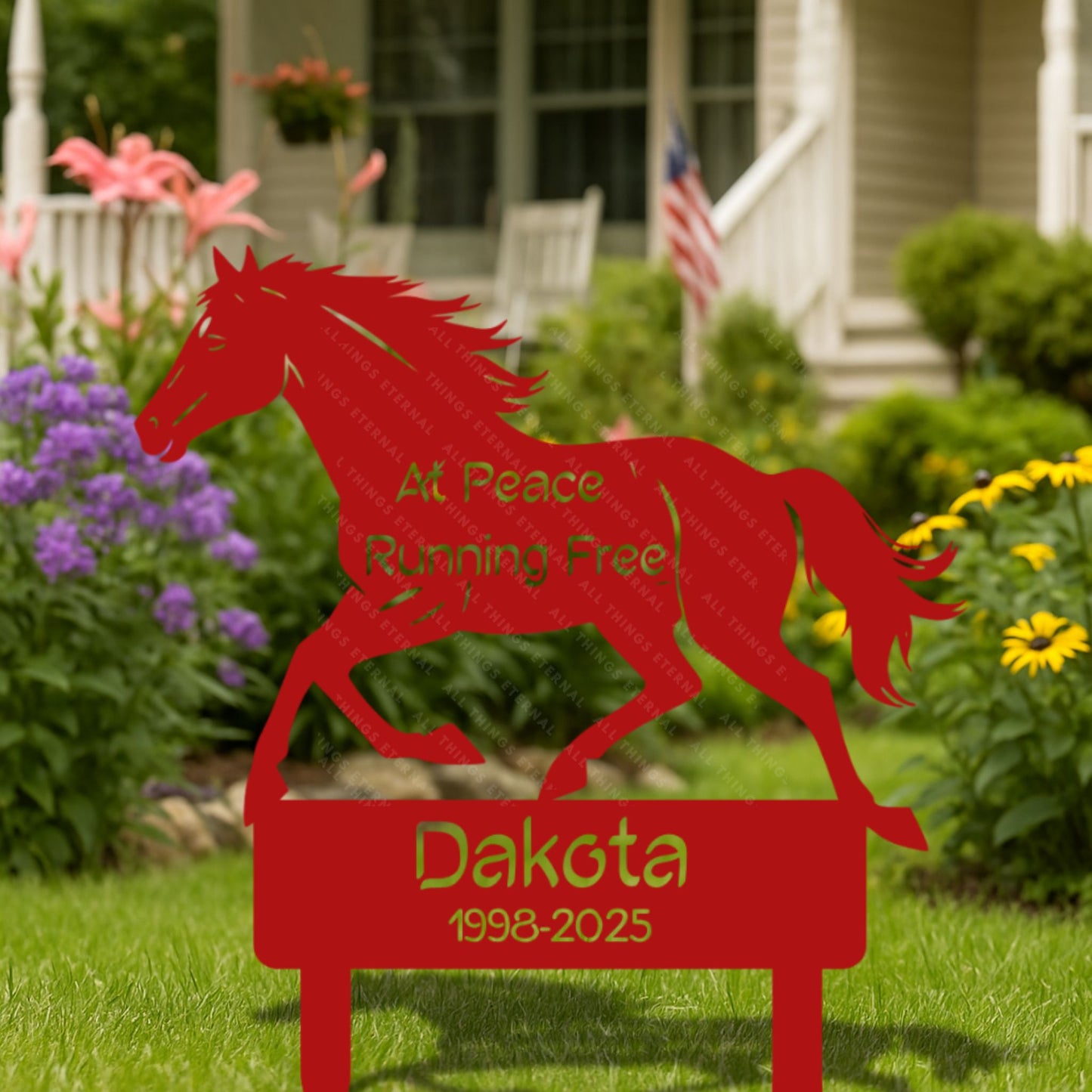 Horse Memorial Metal Grave Marker – Custom Personalized Tribute Sign