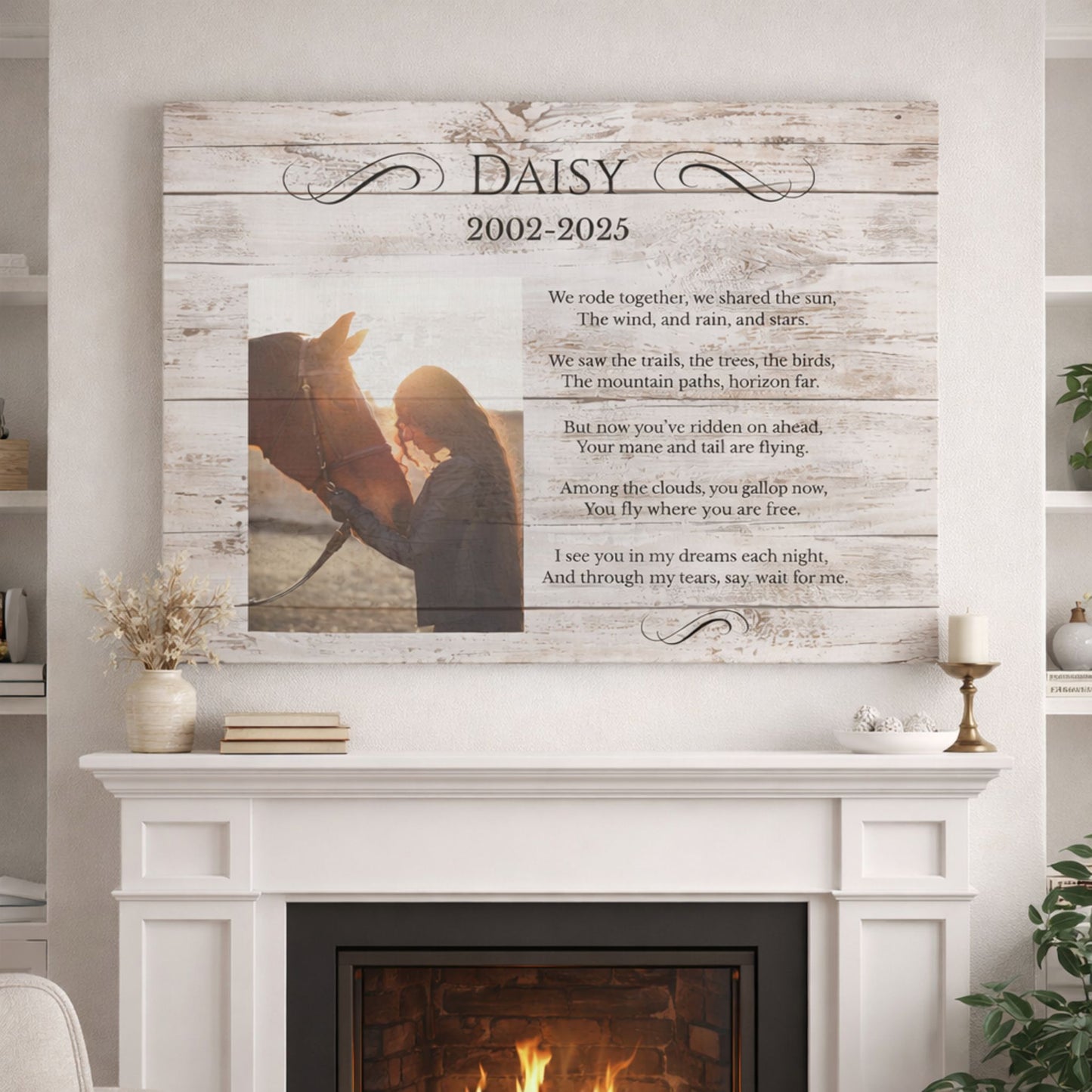 Personalized Horse Memorial Canvas – Custom Equine Photo Tribute