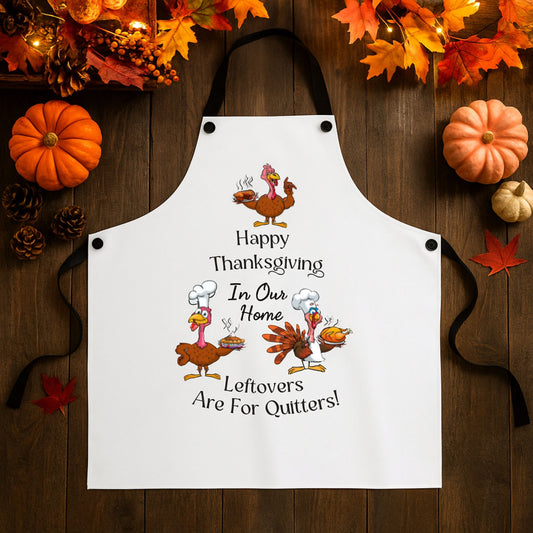 Leftovers Are For Quitters Apron | Funny Thanksgiving Cooking Gift