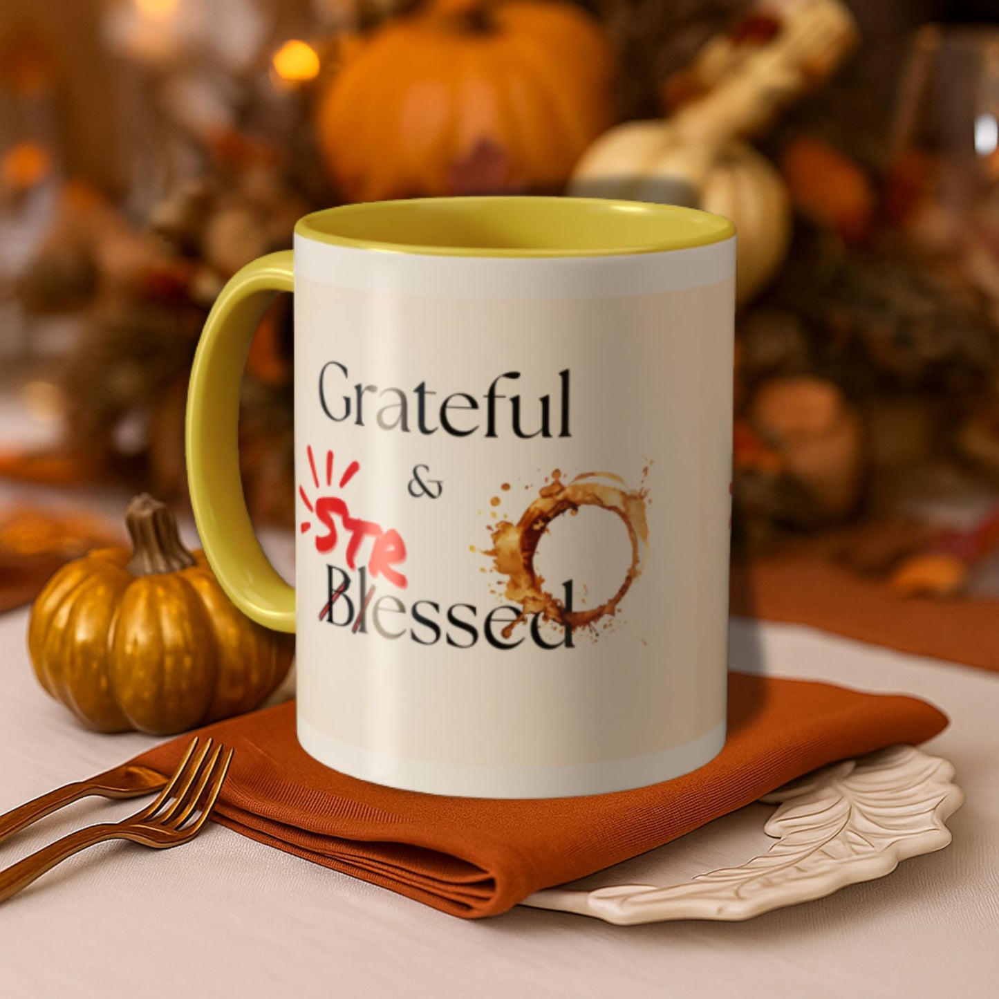 From Grateful to Stressed Mug | Funny Thanksgiving Coffee Cup Gift