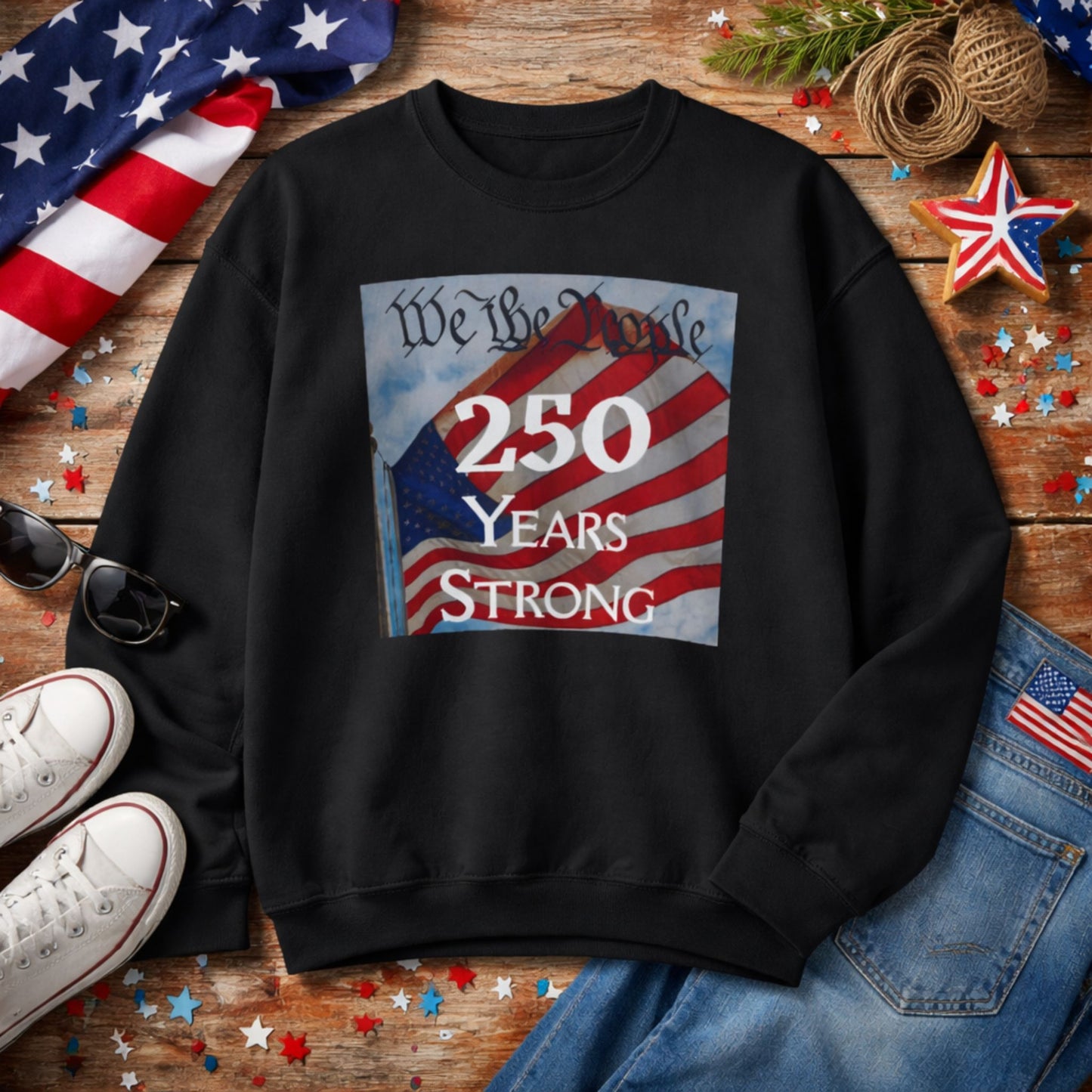 We the People – 250 Years Strong American Flag Crewneck