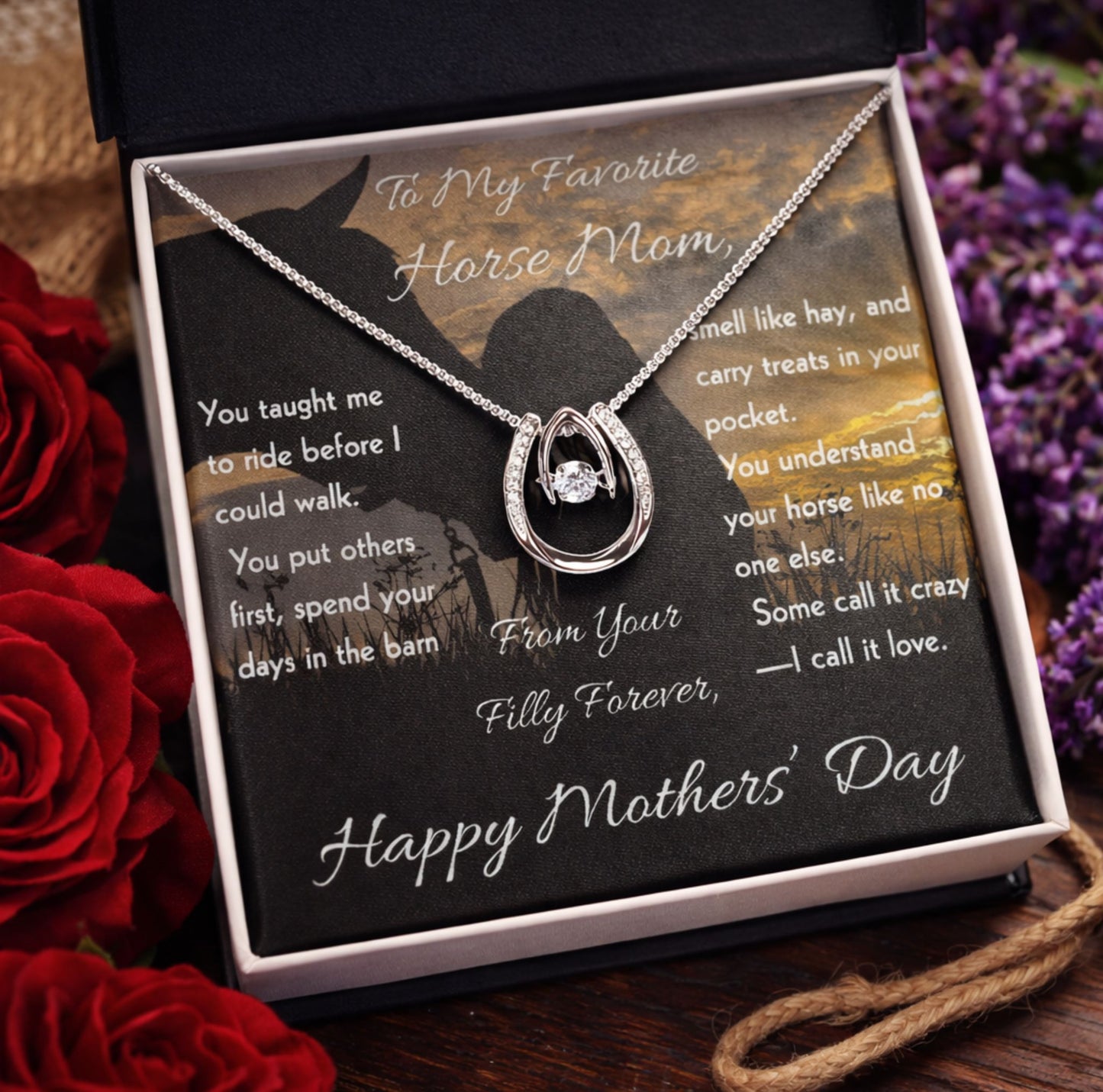 To My Favorite Horse Mom Necklace – Horse Lover Gift for Mom | Mother's Day Jewelry