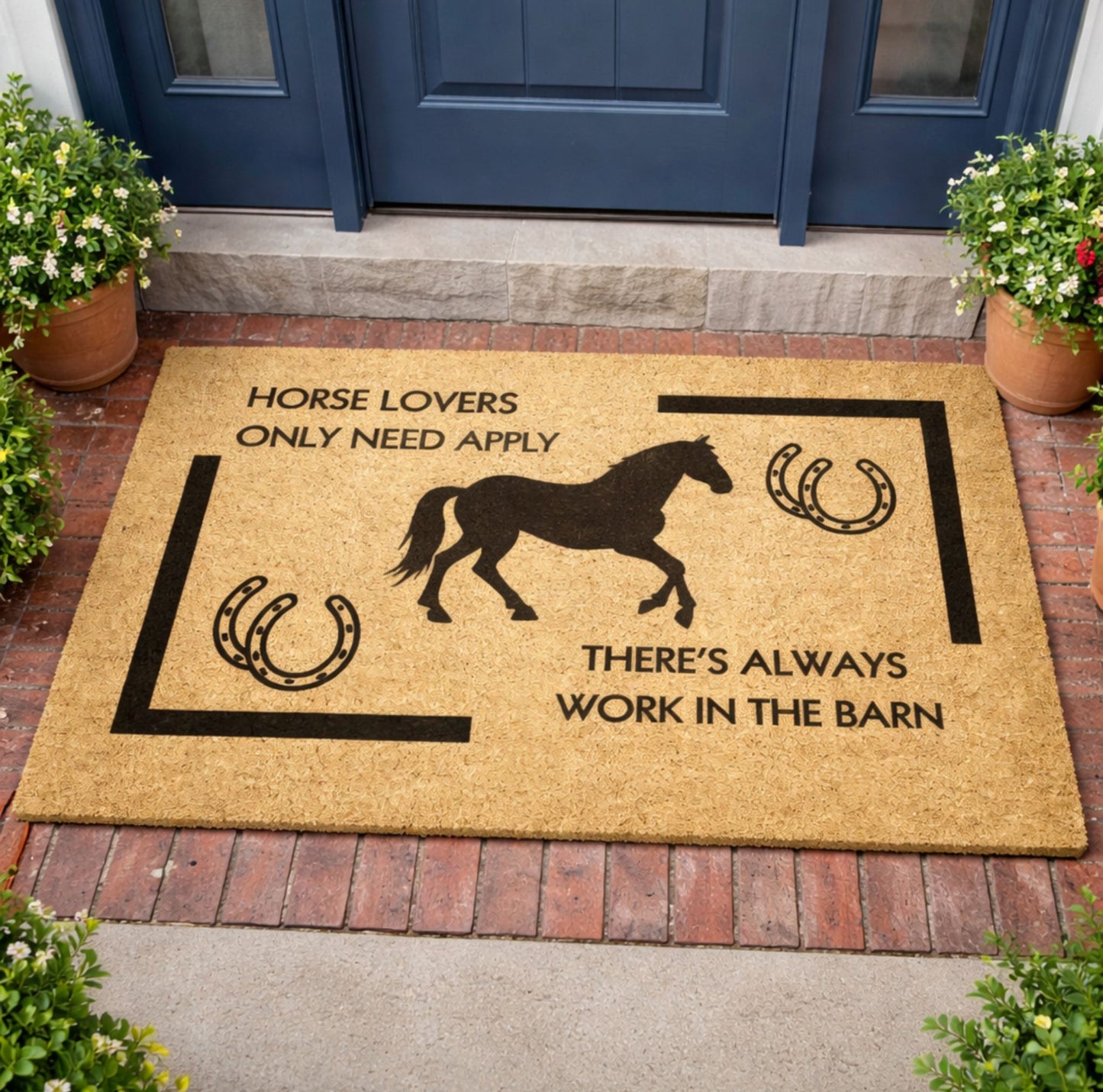 Unique Horse Welcome Doormat – Horse Lovers Only Barn Humor Decor