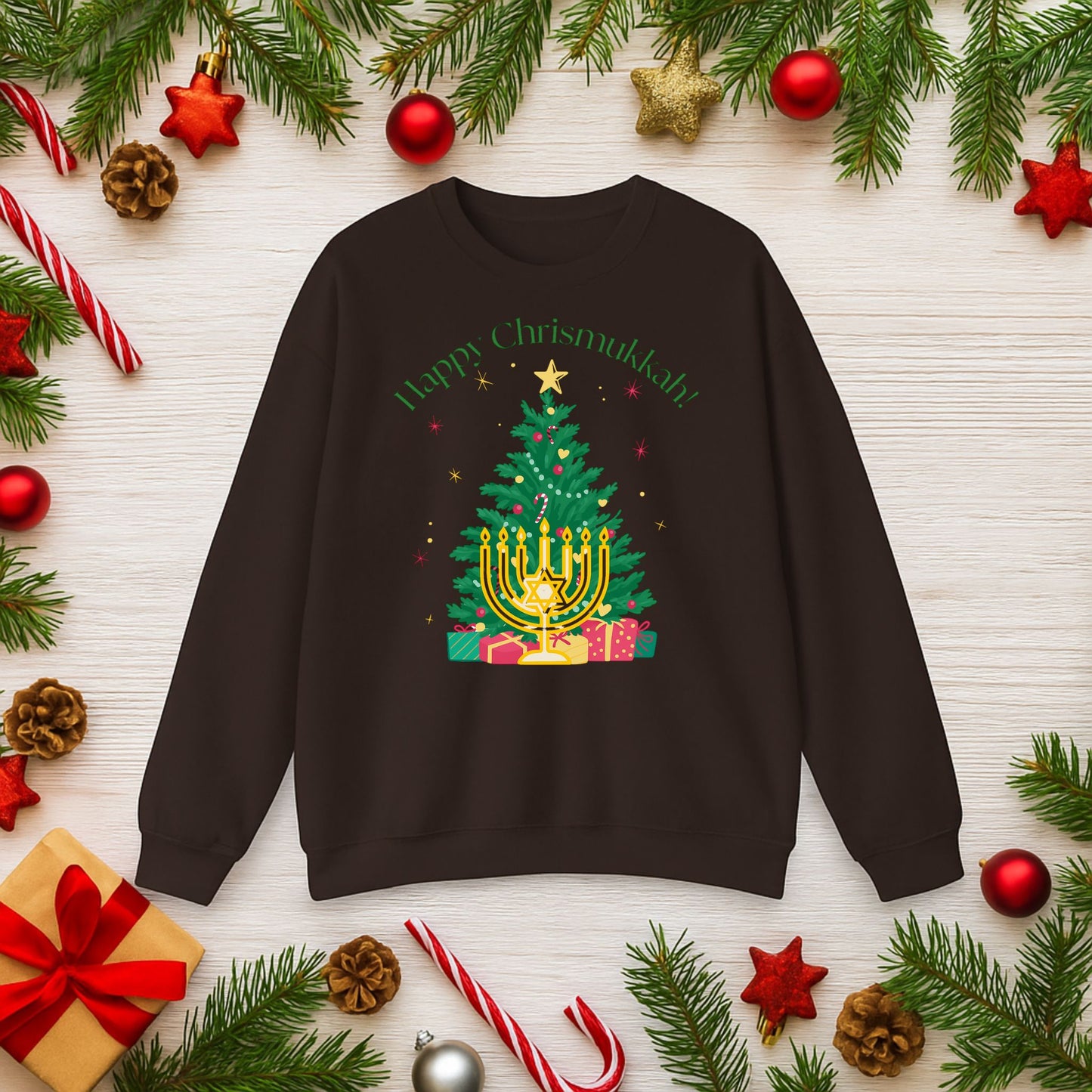 Happy Chrismukkah Unisex Sweatshirt | Interfaith Holiday Sweater
