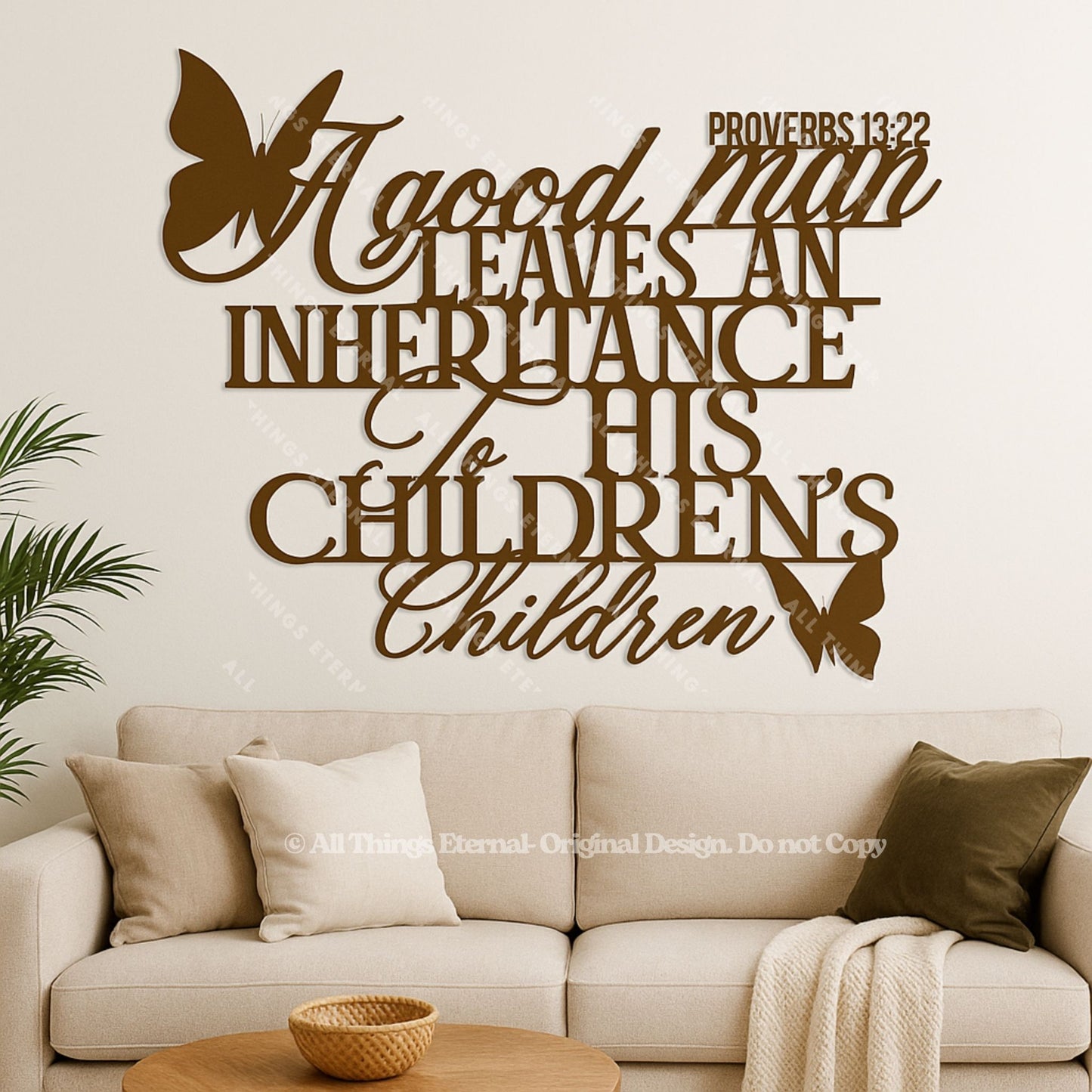 Proverbs 13:22 Metal Wall Art – Inspirational Christian Home Decor