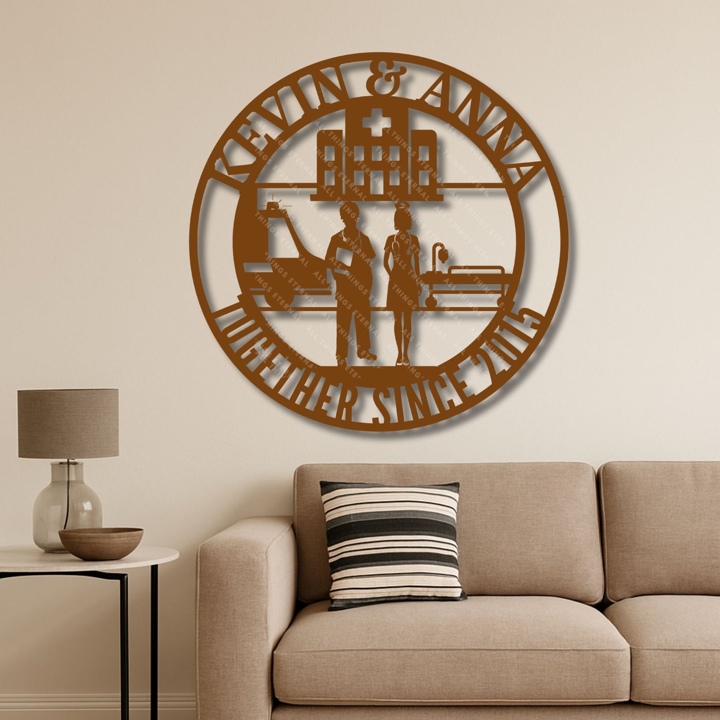 Personalized Doctor Couple Metal Sign – Custom Medical Gift