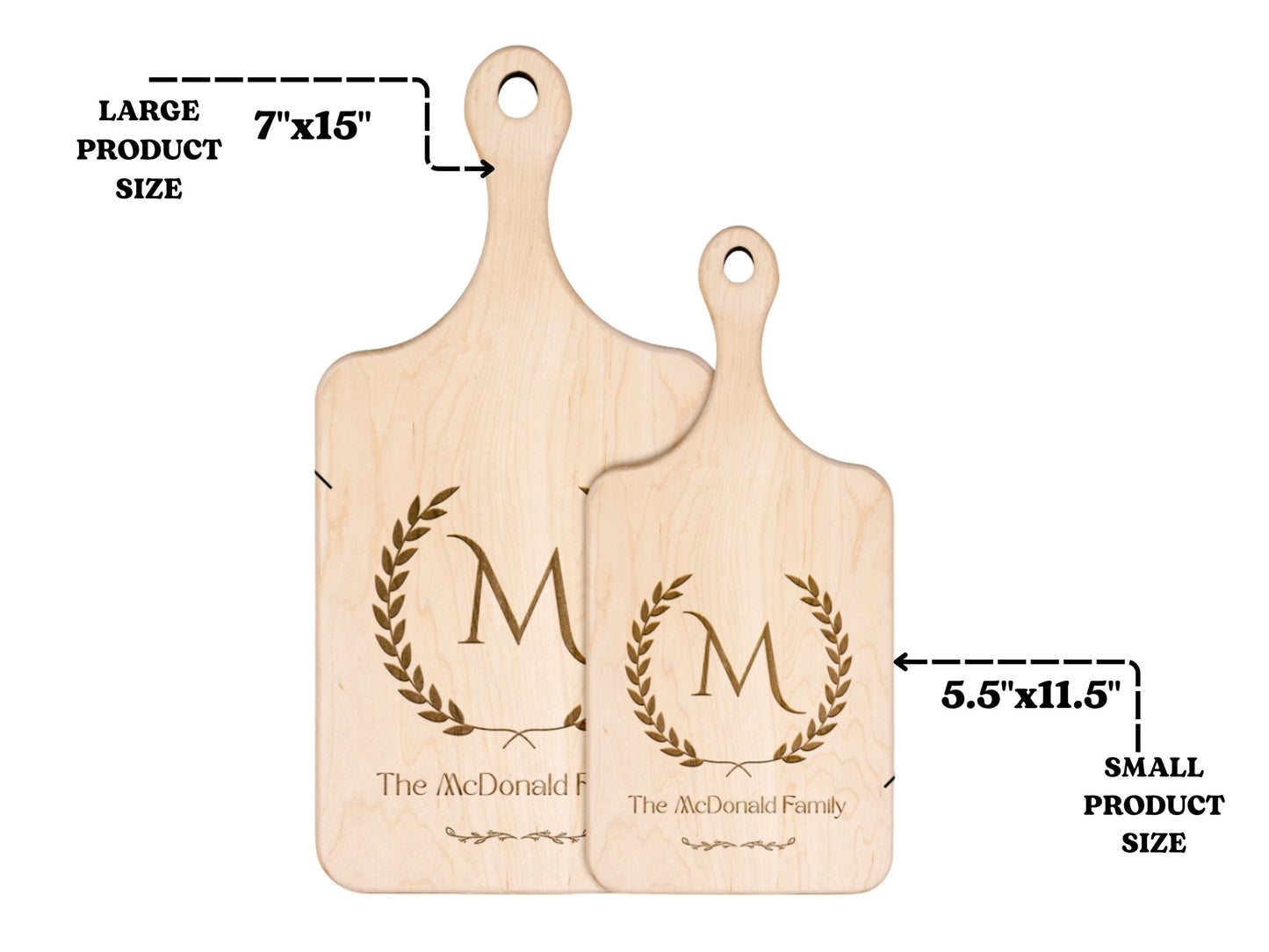 Personalized Monogram Cutting Board –  Housewarming or Anniversary Gifts