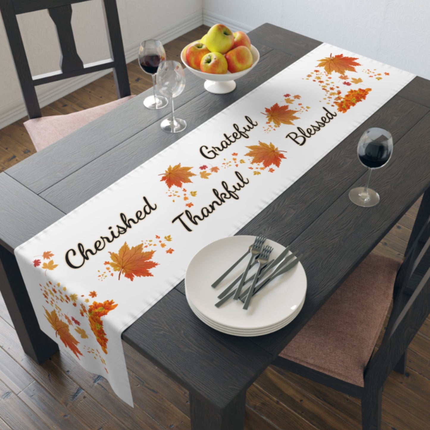 Autumn Blessings Table Runner | Fall & Thanksgiving Table Decor