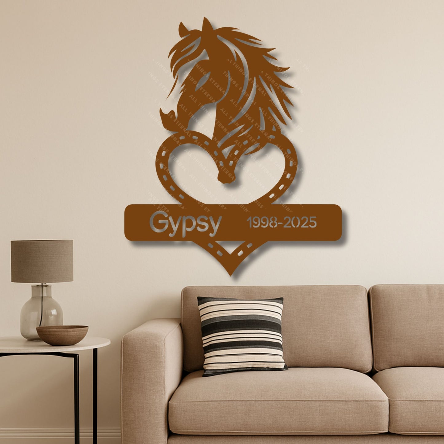 Custom Horse Memorial Metal Sign – A Loving Tribute with Name & Dates