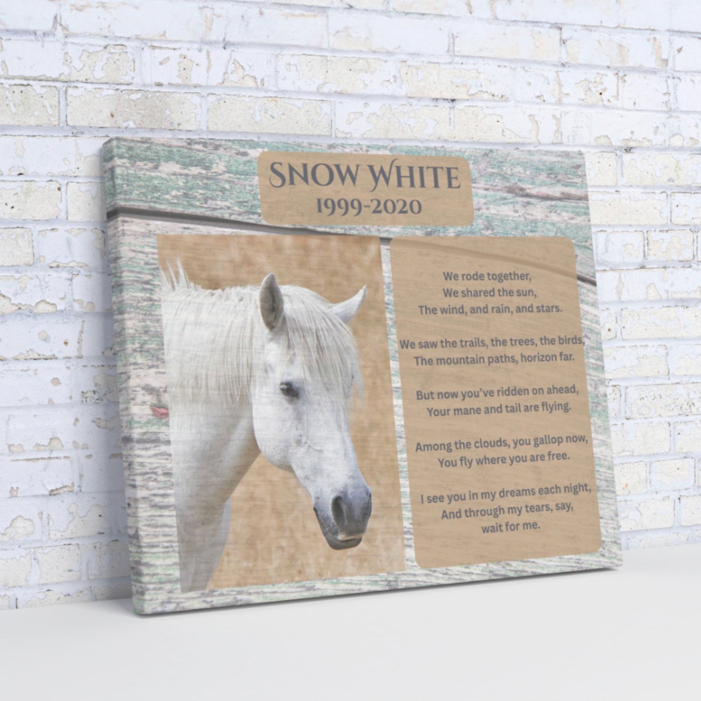 Personalized Horse Memorial Canvas with Photo – Riding Companion Tribute