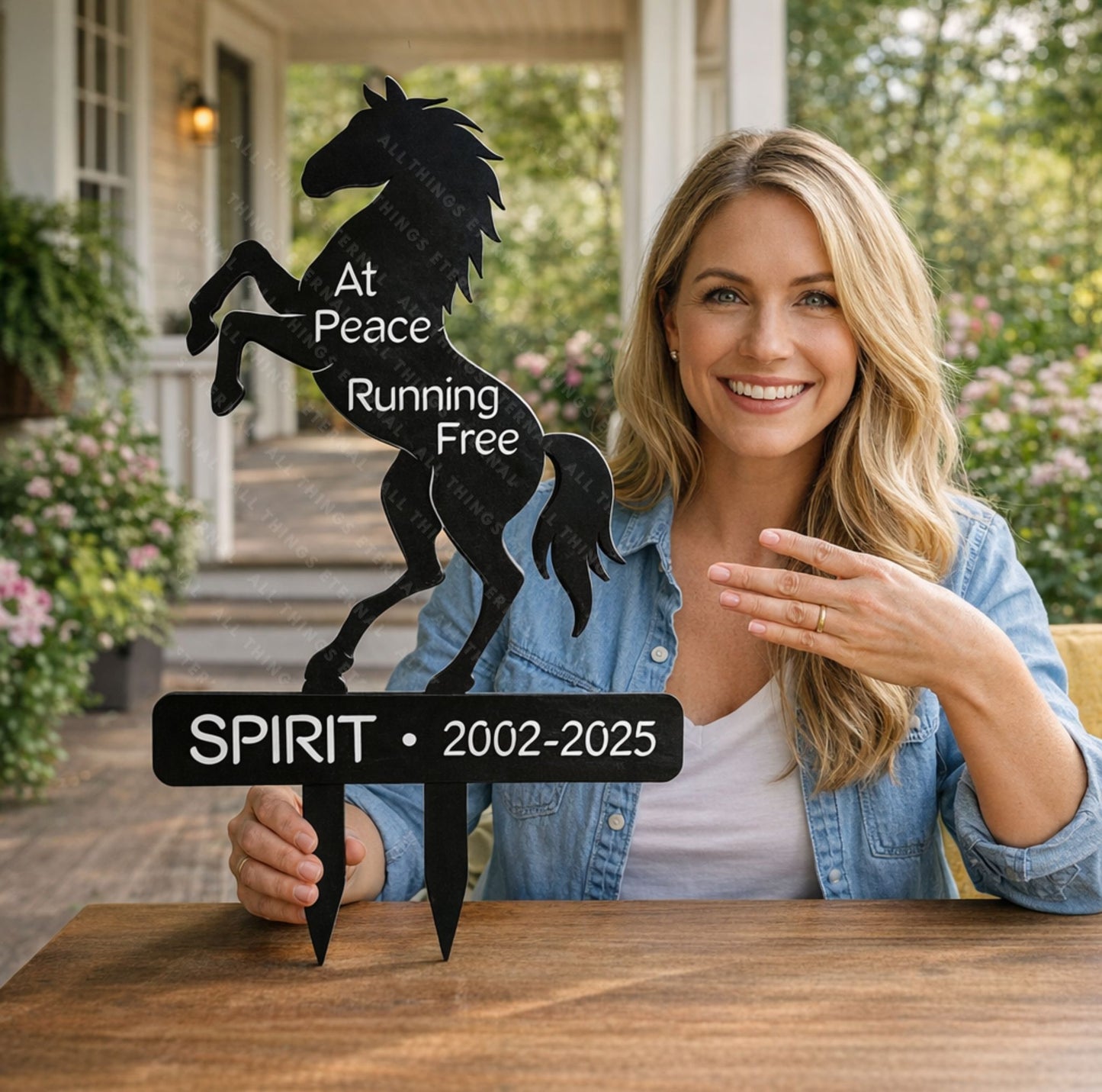 Personalized Horse Memorial Garden Stake – Custom Metal Yard Sign