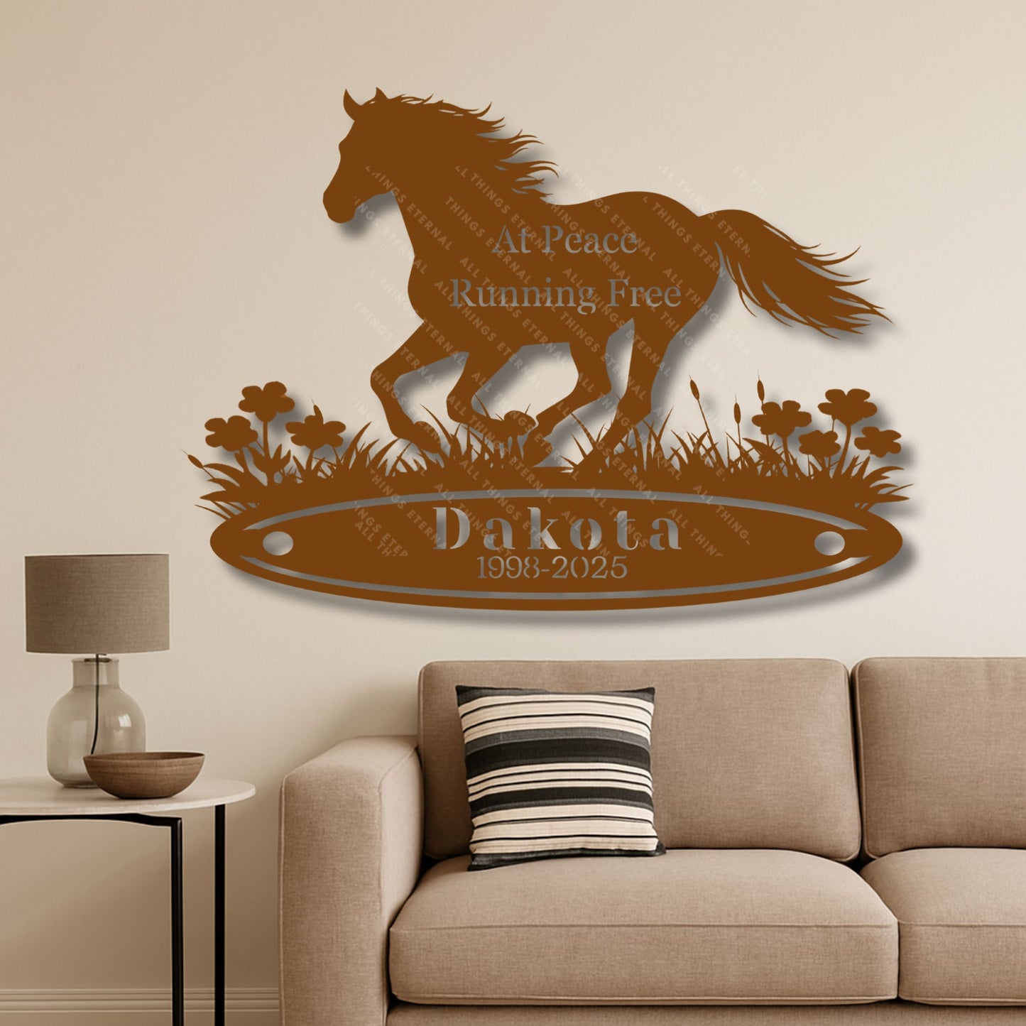 Personalized Horse Memorial Metal Sign – Custom Name & Dates