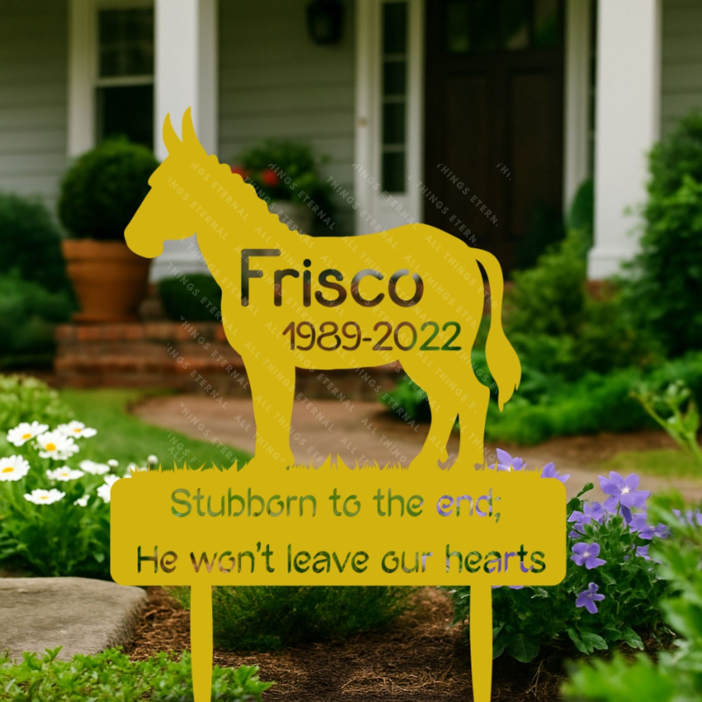 Custom Donkey Memorial Sign – Personalized Pet Loss Yard Decor
