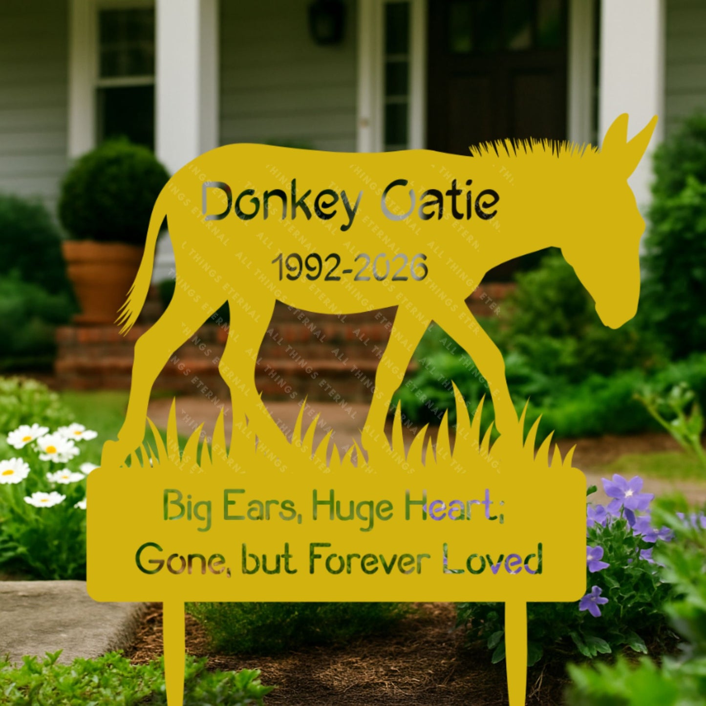 Personalized Donkey Memorial Metal Yard Sign – Custom Pet Loss Marker