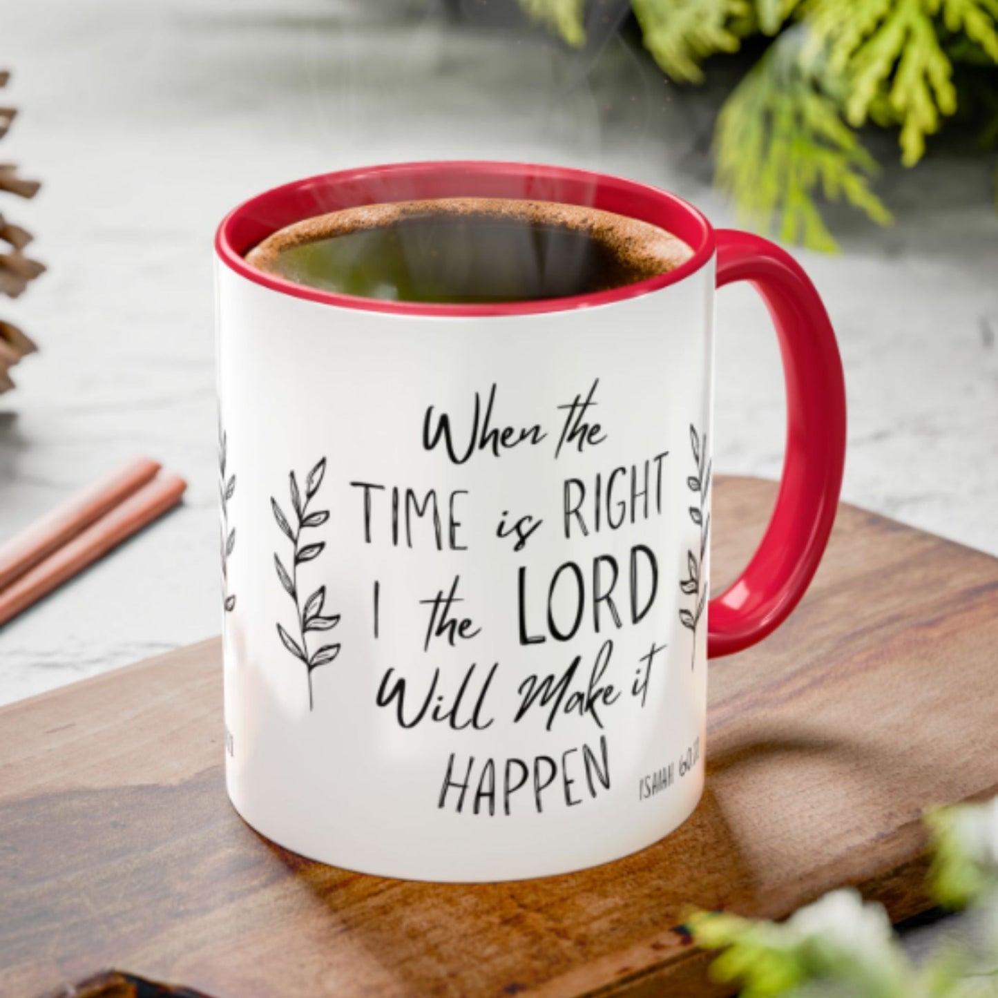 Isaiah 60:22 Two-Tone Ceramic Coffee Mug – Inspirational Christian Gift