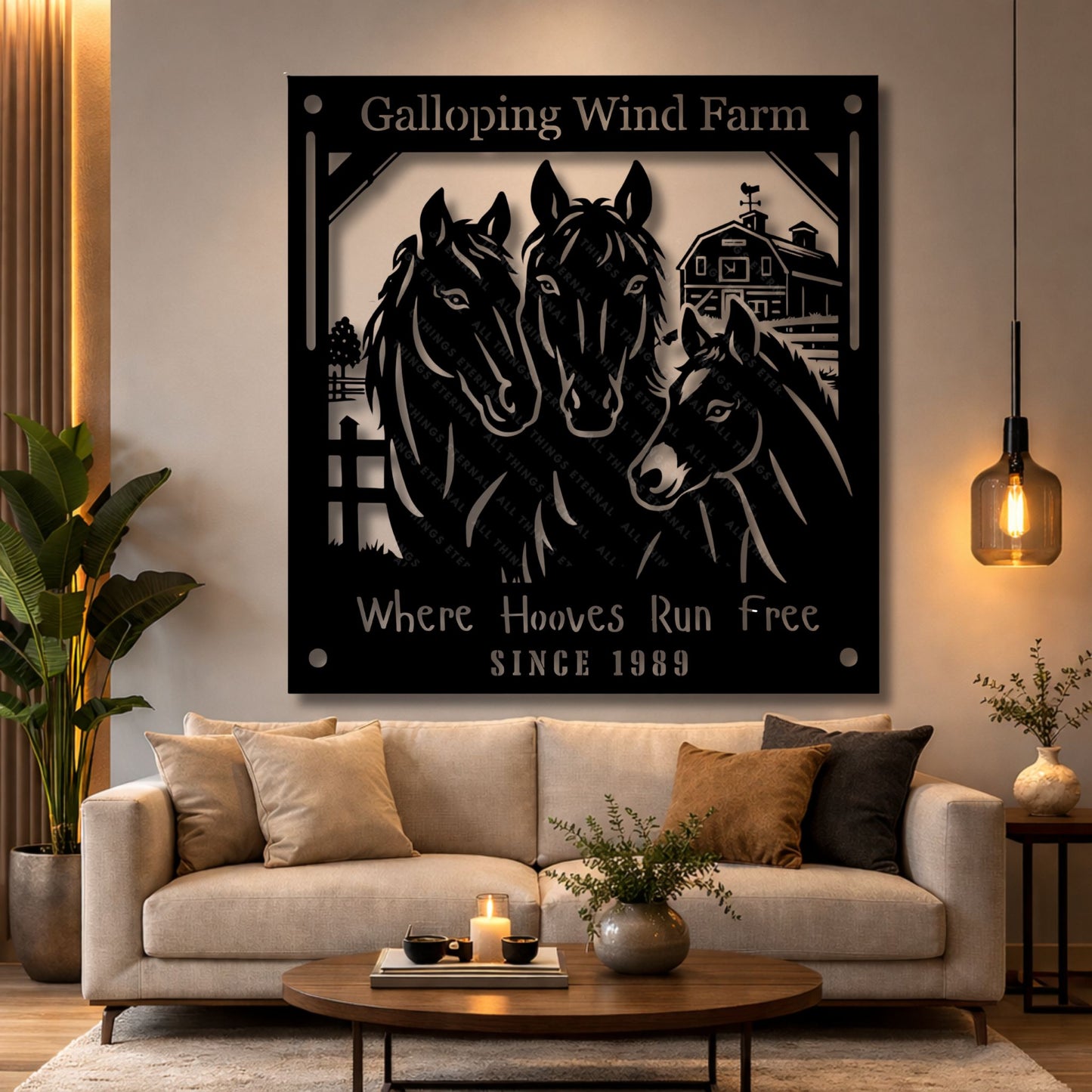 Personalized Horse Farm Metal Sign | Custom Ranch Name Decor