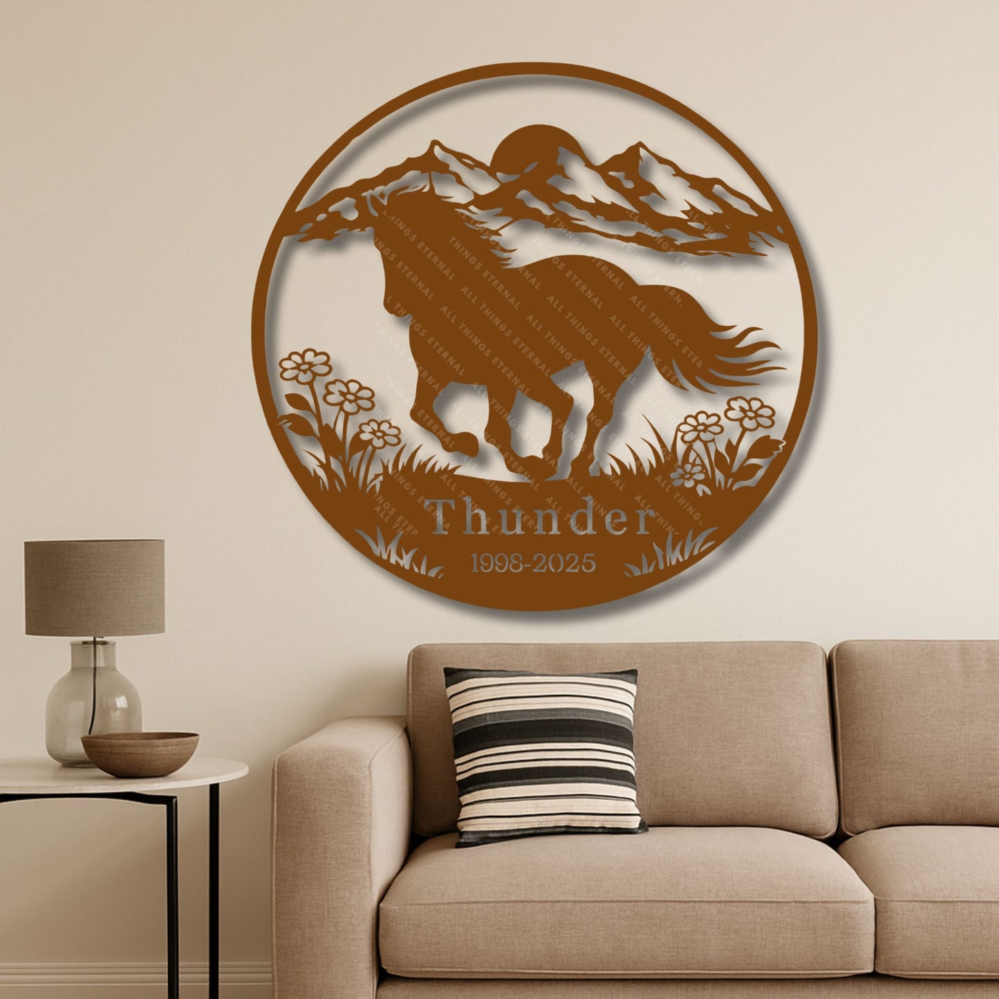 Personalized Horse Memorial Metal Sign – Custom Engraved Tribute Gift