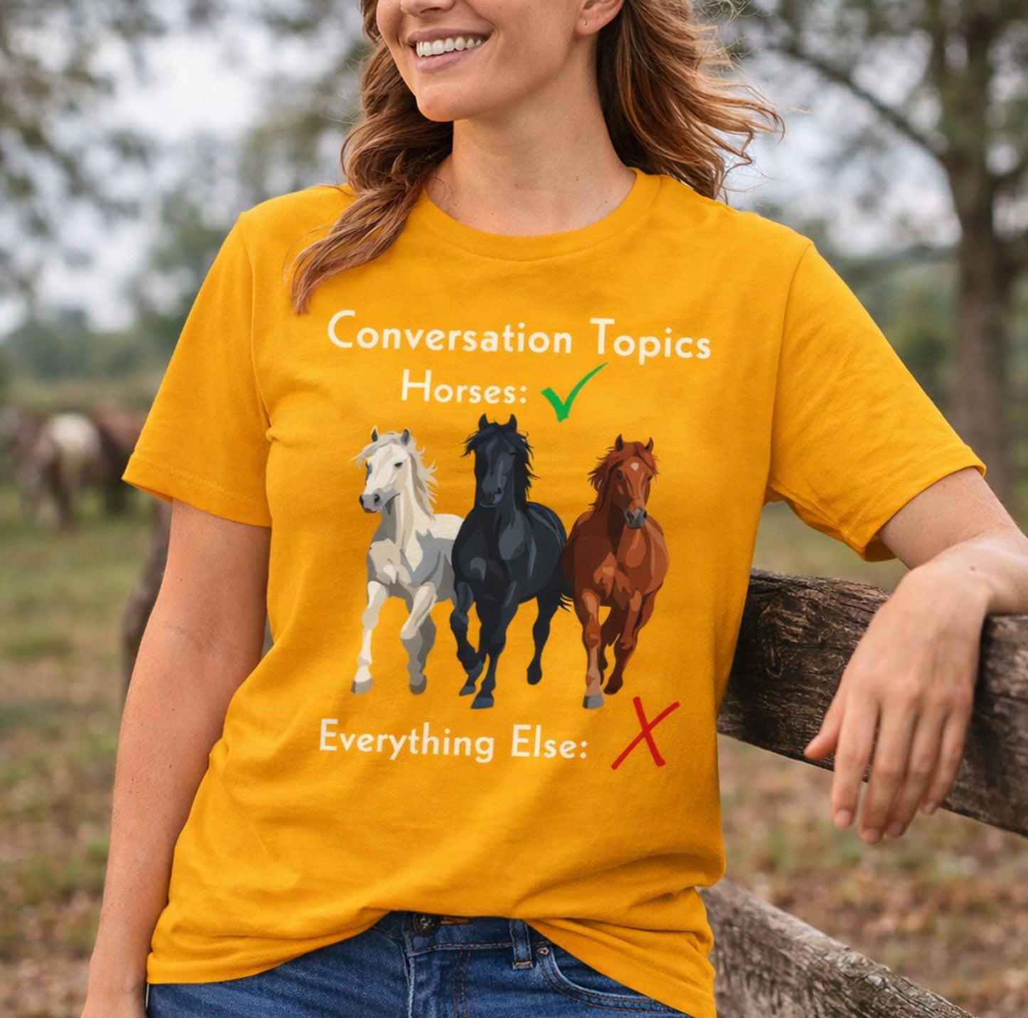 Horse Lover T-Shirt - Conversation Topics: Horses Graphic Tee