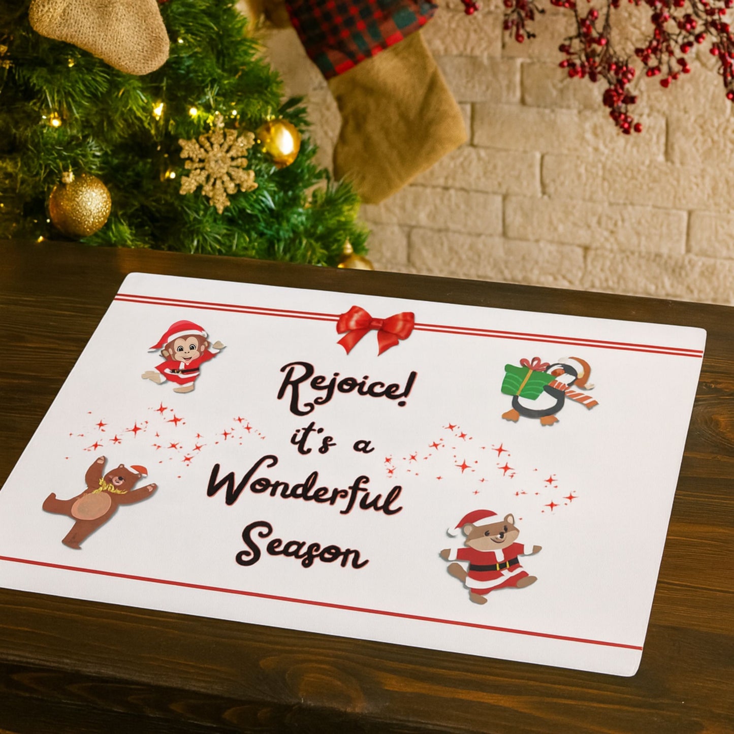 Rejoice Wonderful Season Christmas Placemat – Festive Holiday Decor