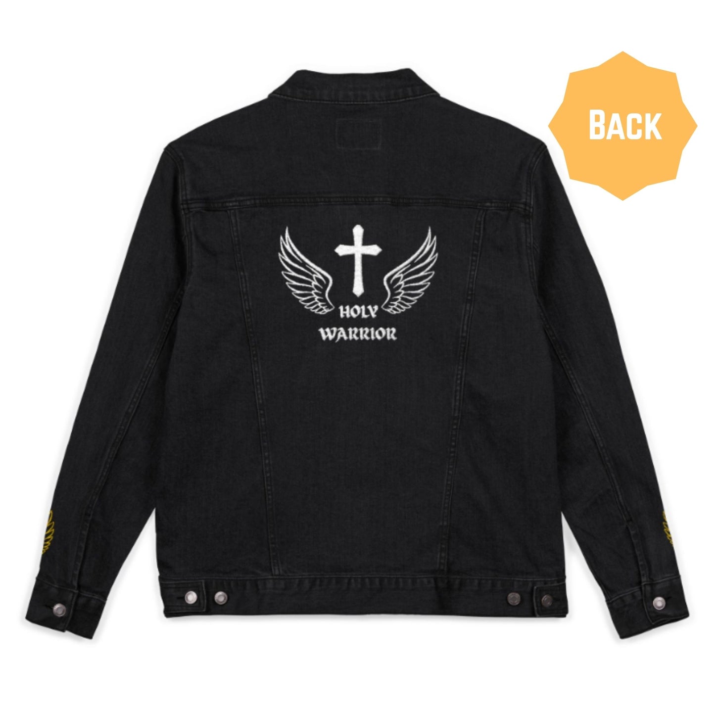 Unisex Christian Denim Jacket – Holy Warrior Religious Apparel