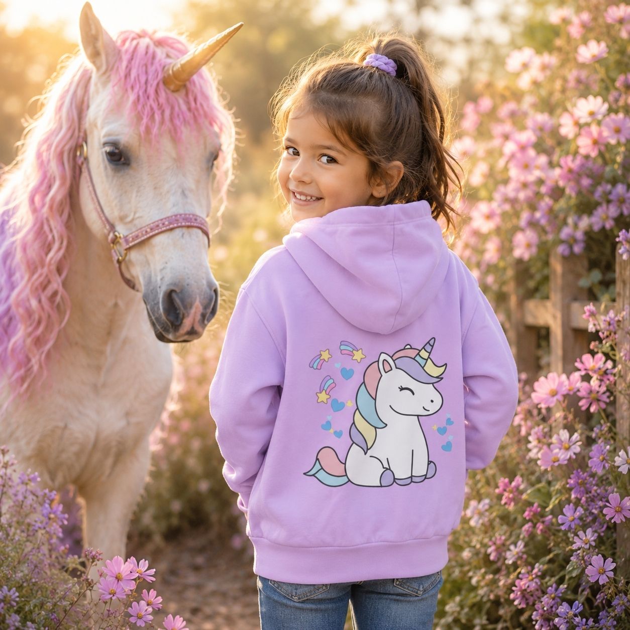 Kids Unicorn Hoodie – Magical Rainbow Pullover Hoodie for Girls