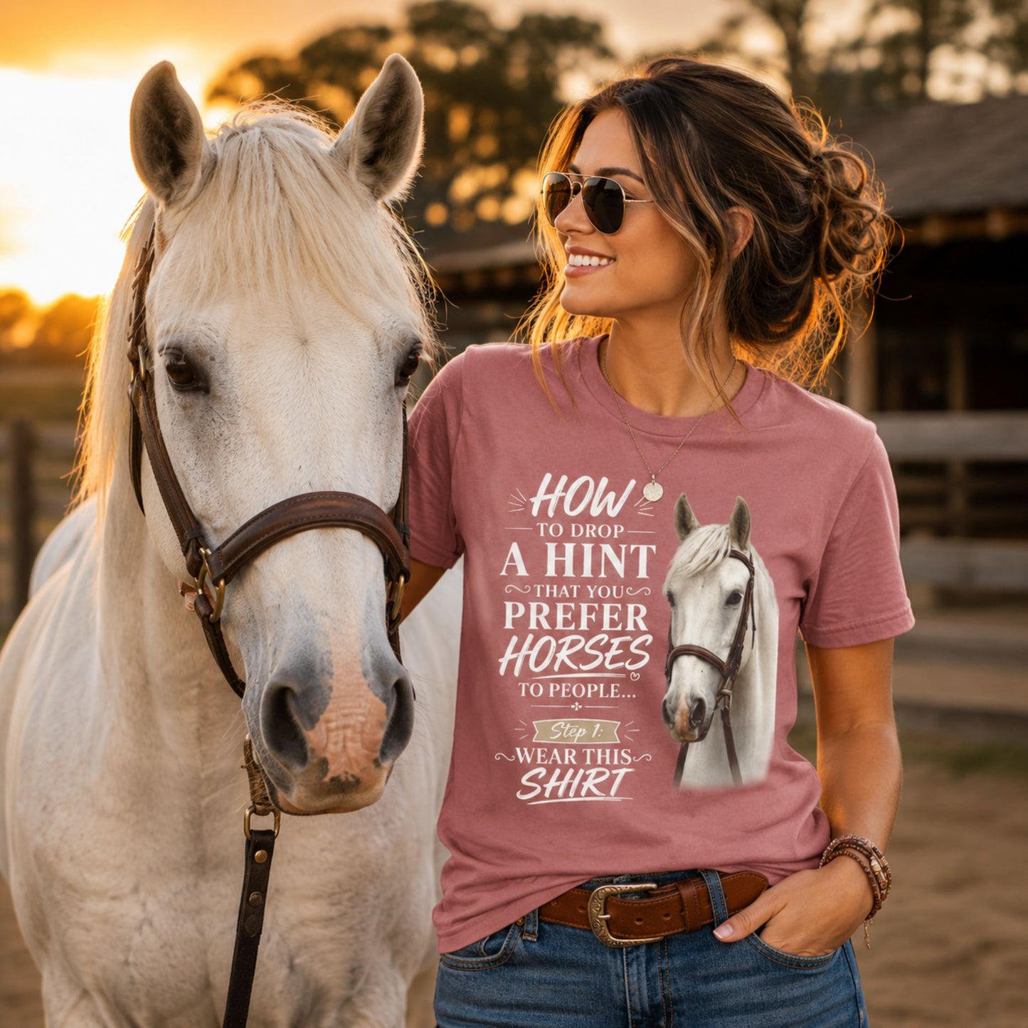 How To Drop A Hint That You Prefer Horses To People Horse Lover T-Shirt
