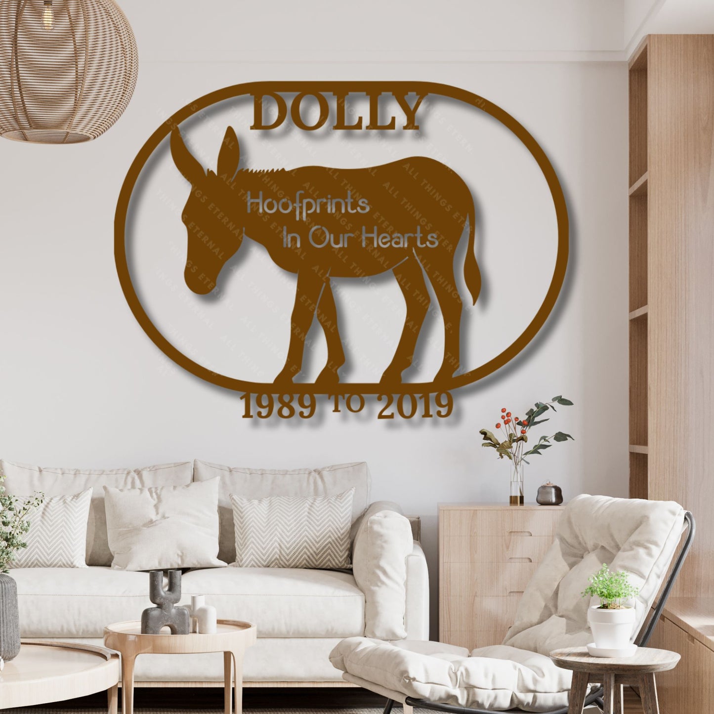 Personalized Donkey Memorial Wall Art – Custom Metal Farm Sign
