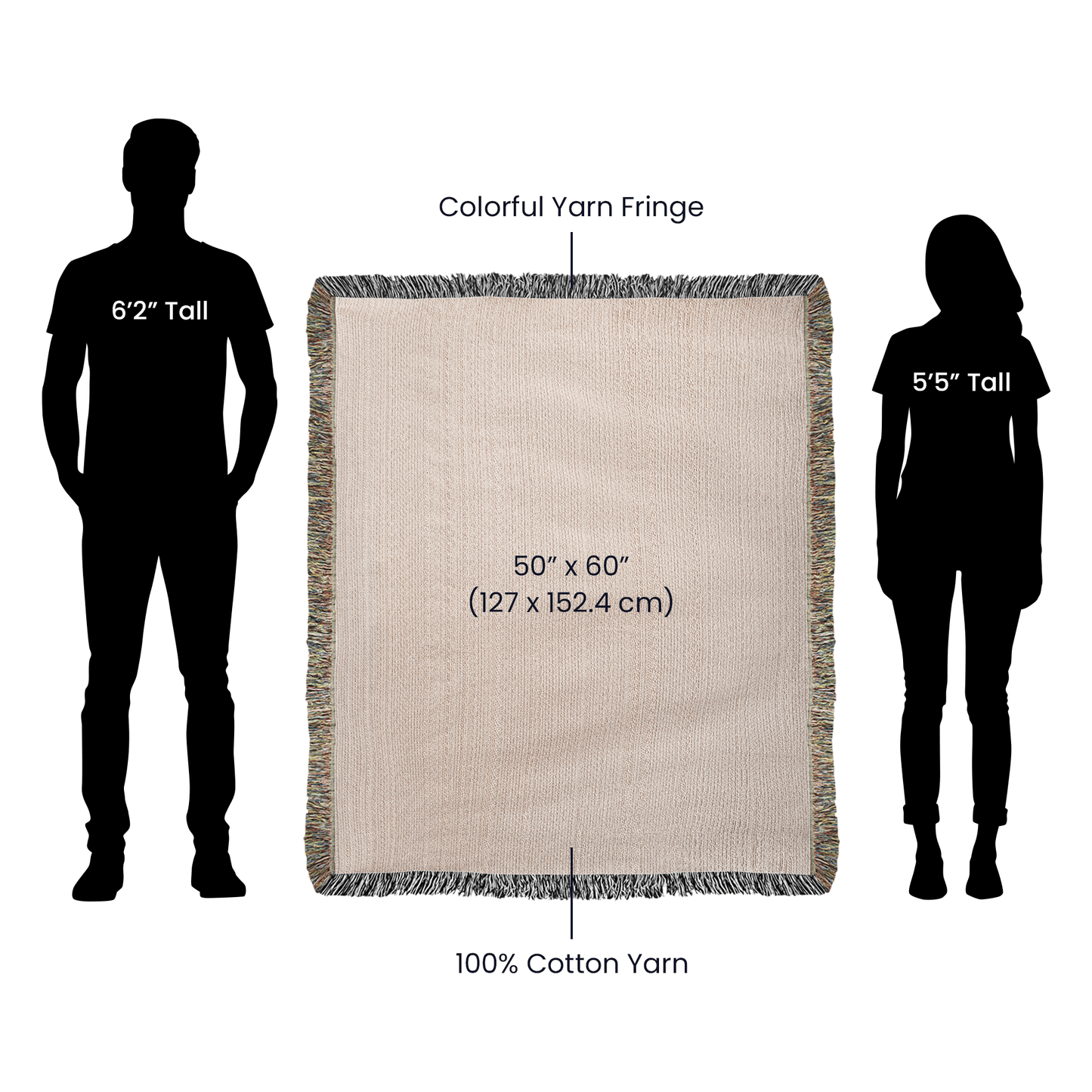 Personalized Horse Photo Woven Blanket with Name & Est Date